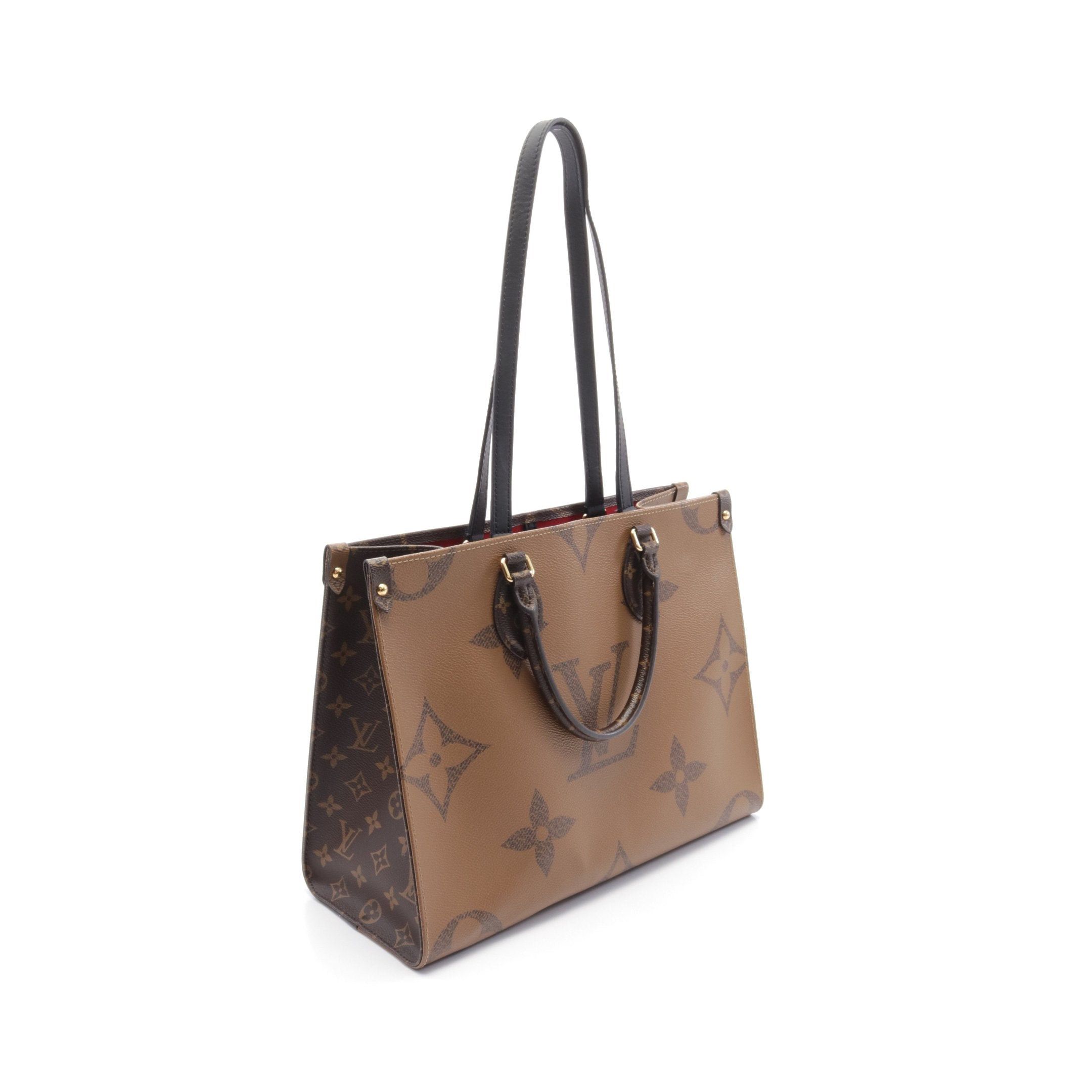 Louis Vuitton Louis Vuitton On-The-Go Mm Monogram Giant Reverse Shoulder Bag Tote Leather Brown Beige Size ONE SIZE - 2 Thumbnail