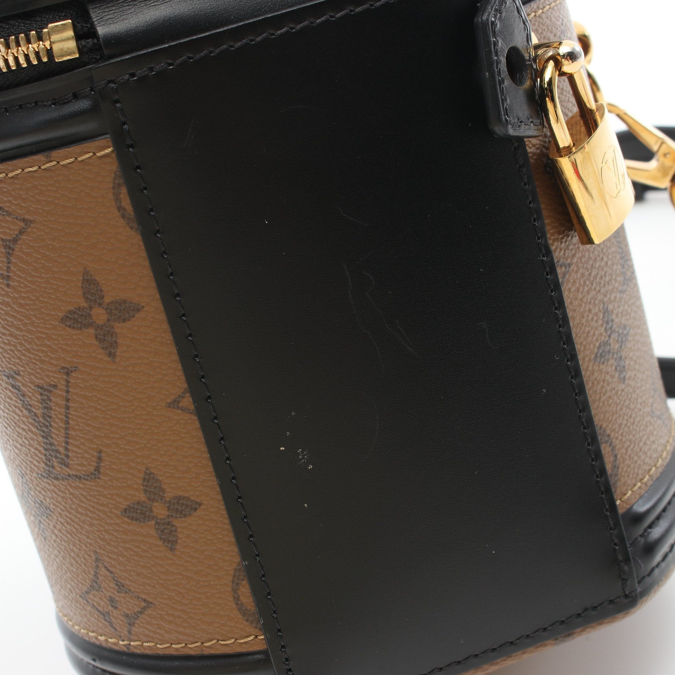 Louis Vuitton Louis Vuitton Cannes Monogram Reverse Handbag Vanity Bag Leather Brown Black Size ONE SIZE - 5 Thumbnail