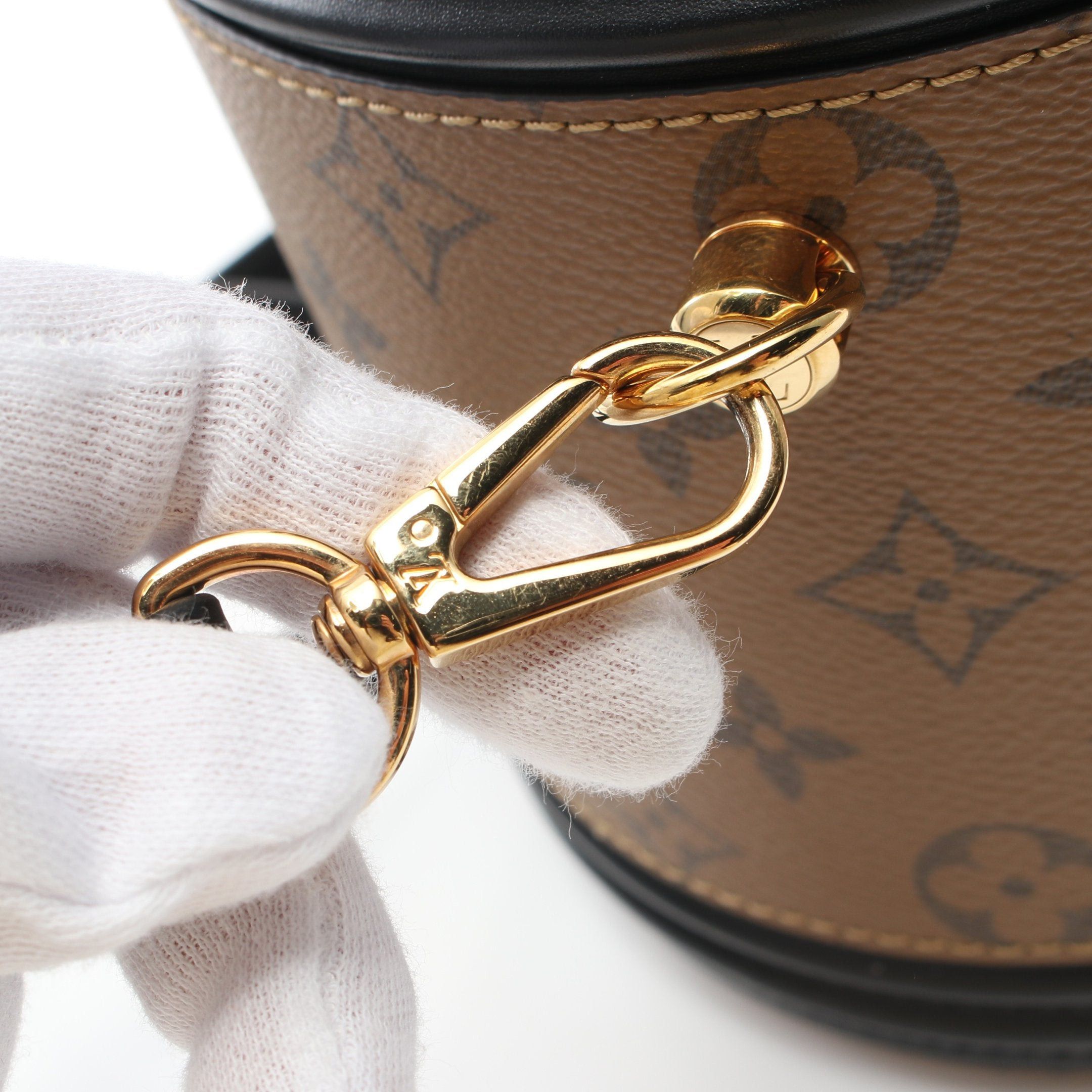 Louis Vuitton Louis Vuitton Cannes Monogram Reverse Handbag Vanity Bag Leather Brown Black Size ONE SIZE - 6 Thumbnail