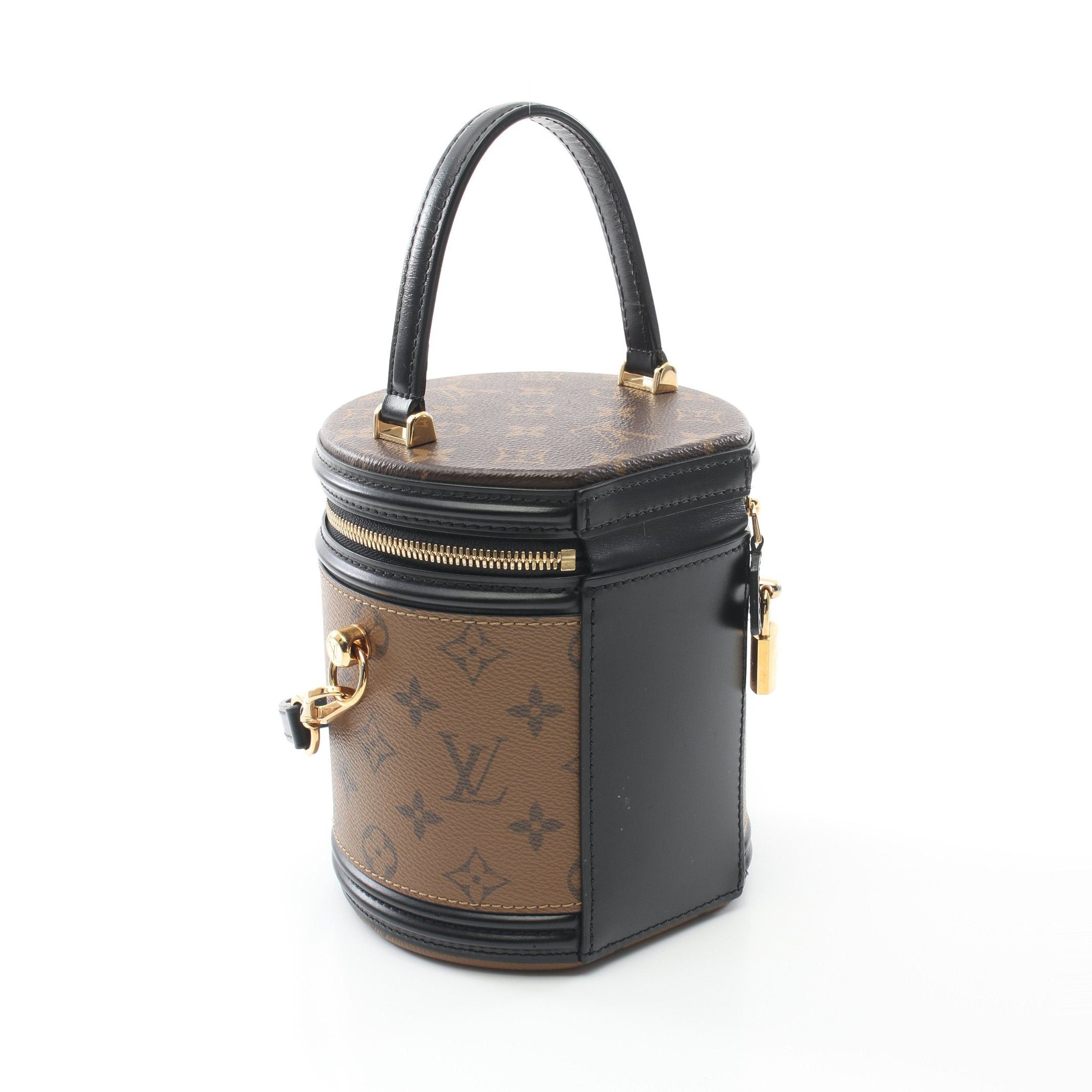 Louis Vuitton Louis Vuitton Cannes Monogram Reverse Handbag Vanity Bag Leather Brown Black Size ONE SIZE - 2 Thumbnail
