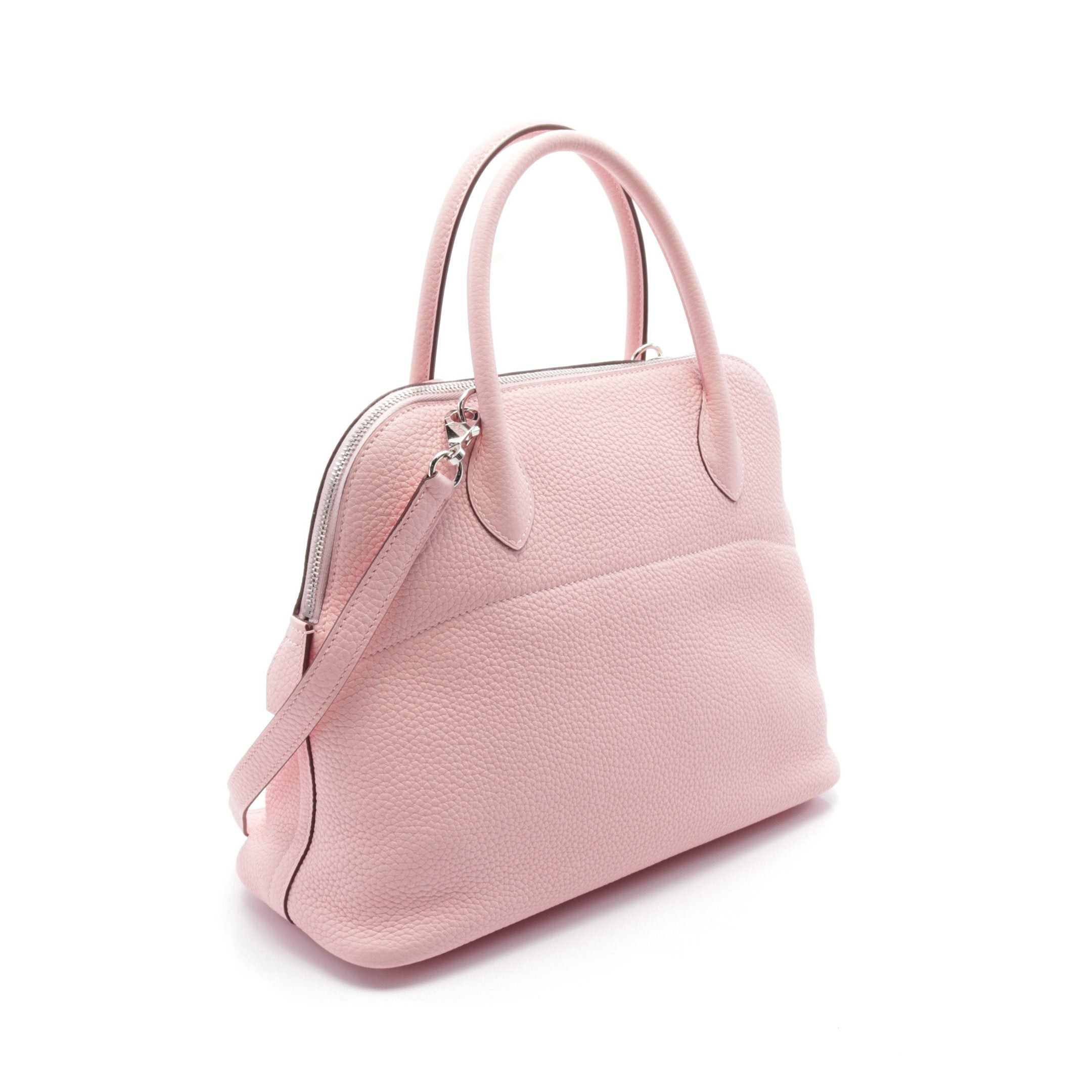 Hermes Hermes Bolide 31 Verso Rose Sakura Nata Handbag Clemence Leather Pink Silver Hardware Z Stamp Size ONE SIZE - 2 Thumbnail