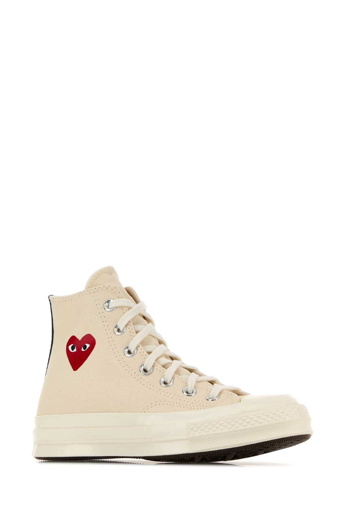 Comme des Garcons PLAY Ivory Canvas Comme Des Garã§Ons X Converse Sneakers Size US 6.5 / EU 39-40 - 2 Thumbnail