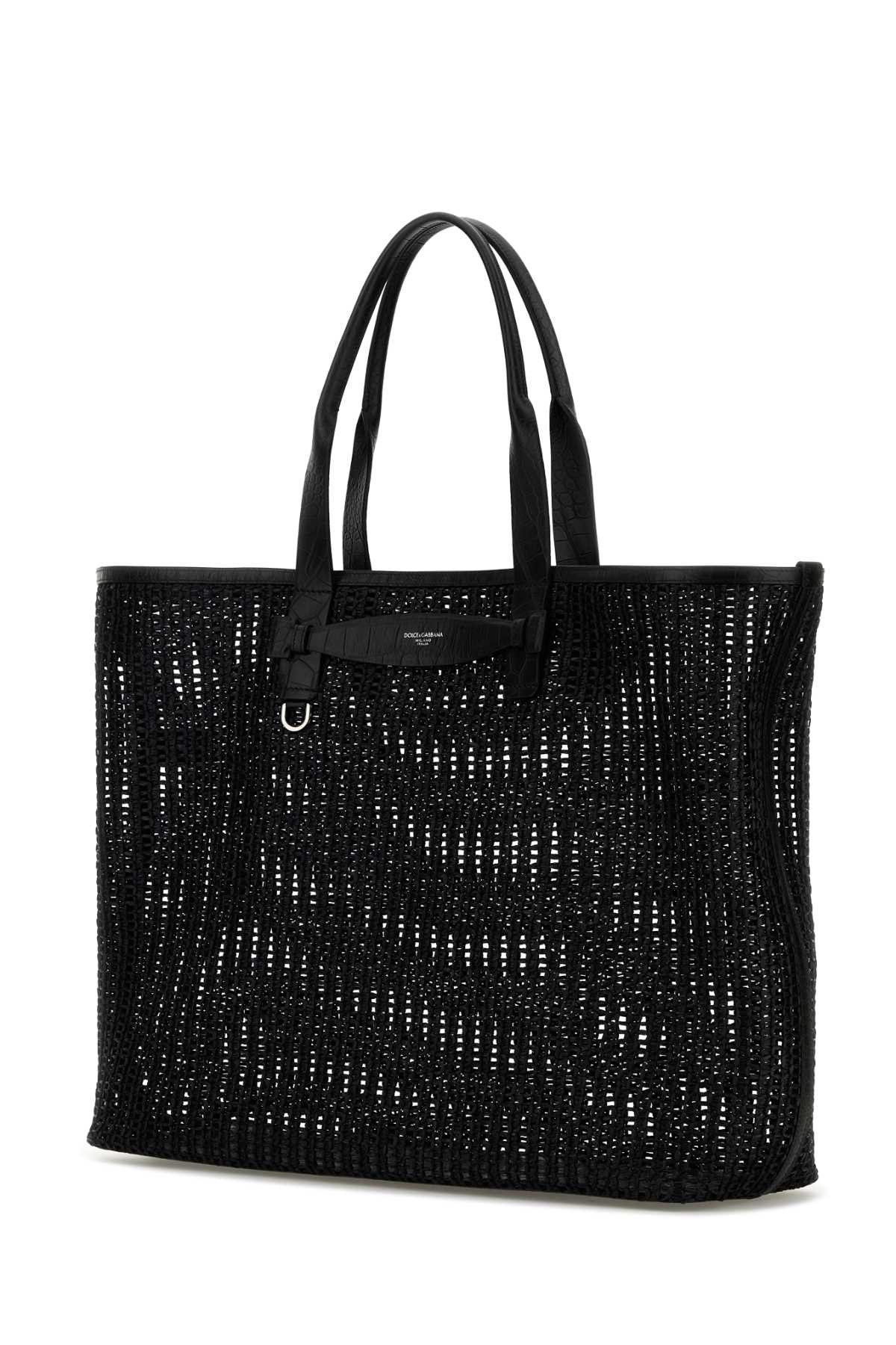 Dolce & Gabbana Black Mesh Shopping Bag Size ONE SIZE - 2 Thumbnail