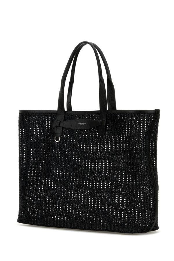 Dolce & Gabbana Black Mesh Shopping Bag Size ONE SIZE - 4 Thumbnail