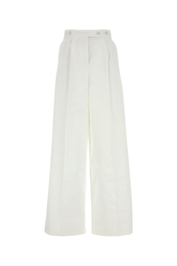 Givenchy White Poplin Wide-Leg Pant Size 27" / US 4 / IT 40 - 3 Thumbnail