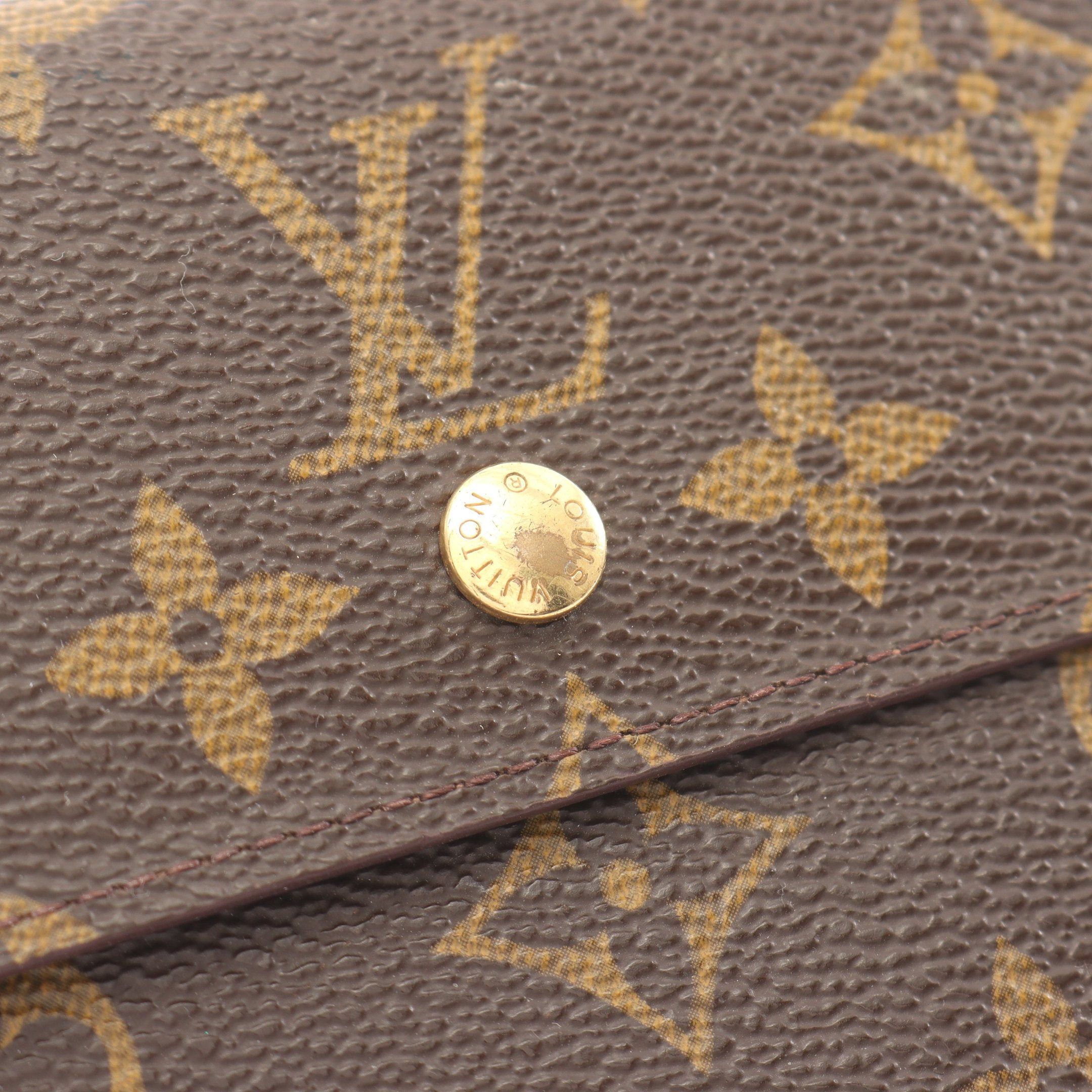 Louis Vuitton Louis Vuitton Porto Monnaie Bie Cult Credit Monogram Trifold Wallet Double Hook Leather Brown Size ONE SIZE - 9 Thumbnail