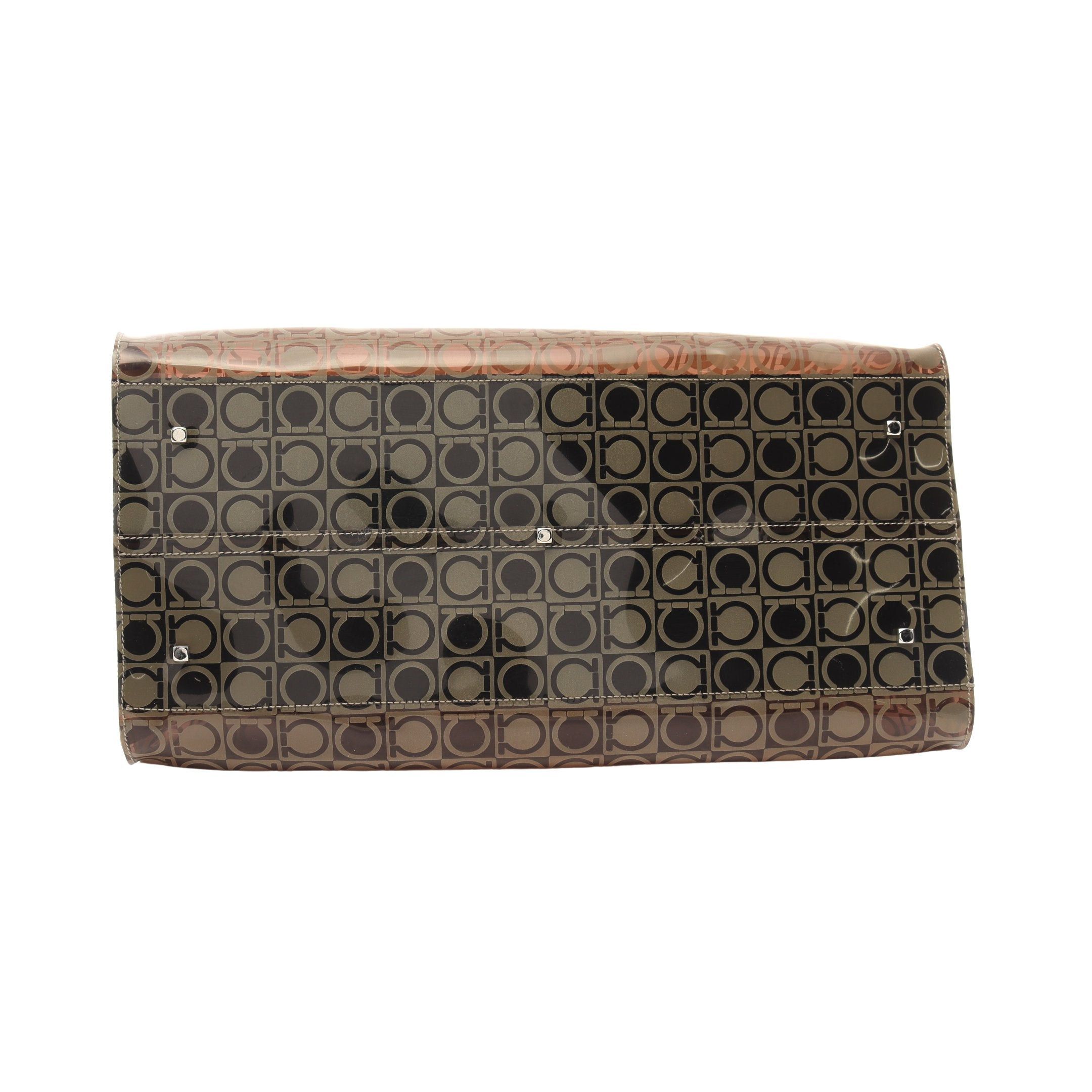 Salvatore Ferragamo Salvatore Ferragamo Gancini Shoulder Bag Tote Vinyl Leather Beige Brown Size ONE SIZE - 10 Thumbnail