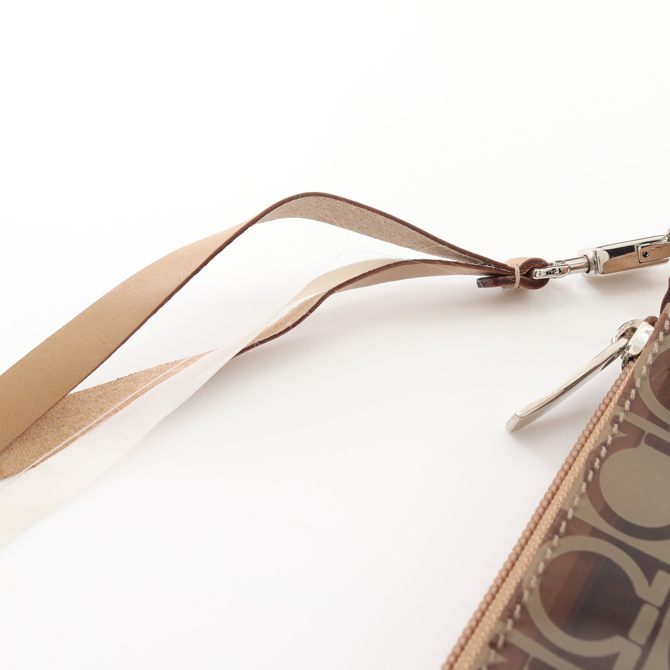 Salvatore Ferragamo Salvatore Ferragamo Gancini Shoulder Bag Tote Vinyl Leather Beige Brown Size ONE SIZE - 5 Thumbnail