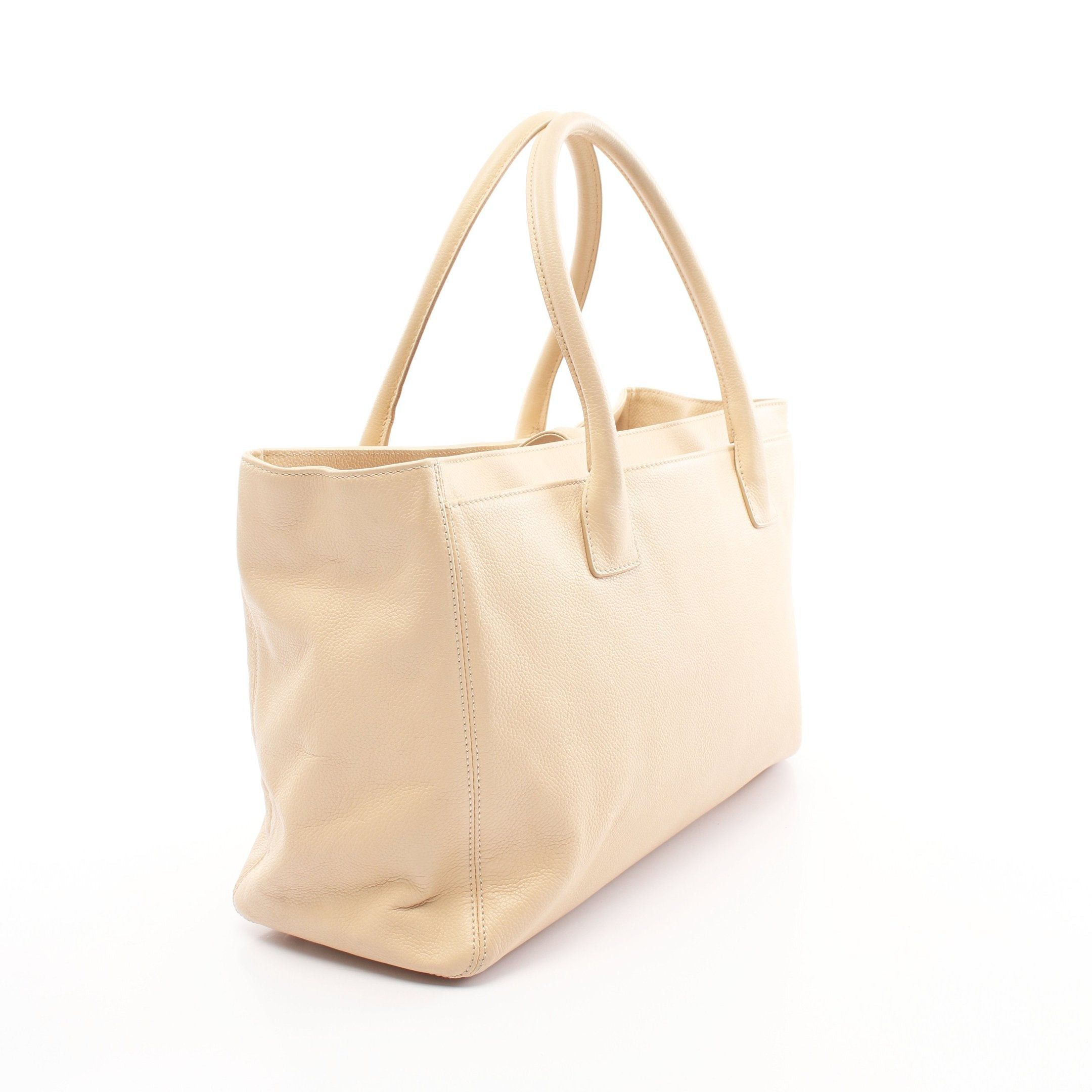 Chanel Chanel Executive Tote Handbag Bag Leather Beige Gold Hardware Size ONE SIZE - 2 Thumbnail