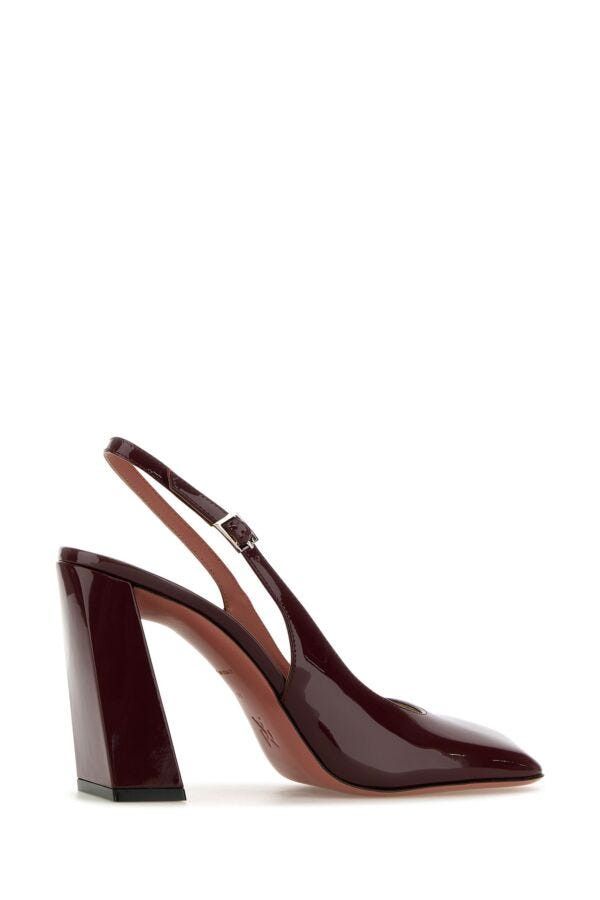Amina Muaddi Grape Leather Charlotte Pumps Size US 8 / IT 38 - 5 Thumbnail