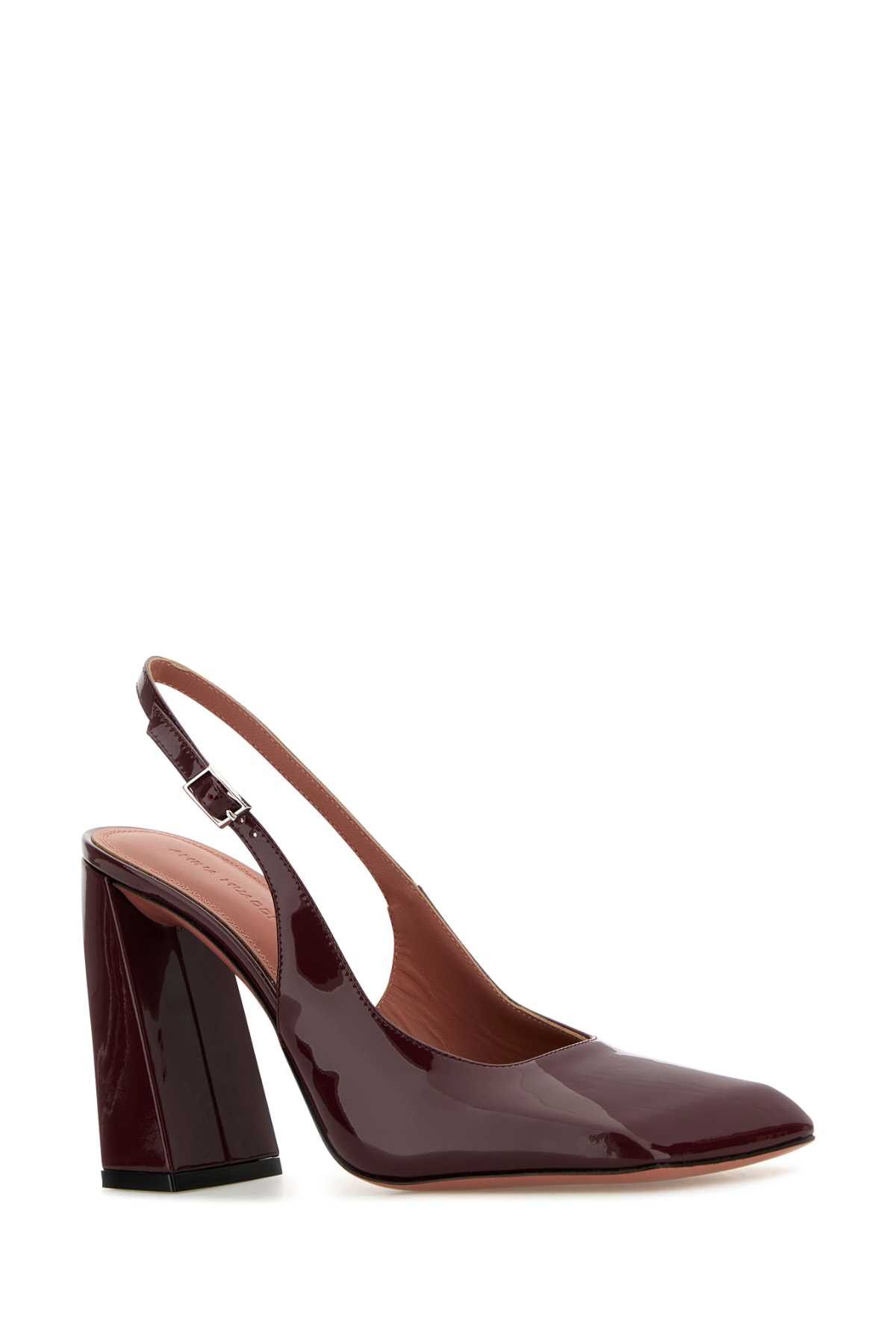 Amina Muaddi Grape Leather Charlotte Pumps Size US 8 / IT 38 - 2 Thumbnail