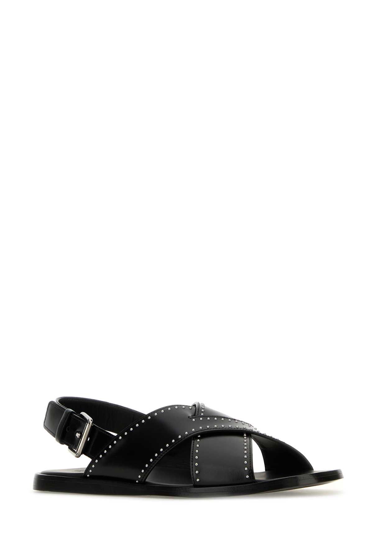 Church's Black Leather Oksana Sandals Size US 7.5 / IT 37.5 - 2 Thumbnail
