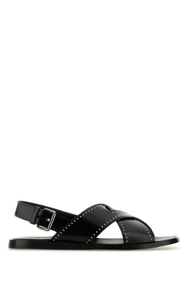 Church's Black Leather Oksana Sandals Size US 7.5 / IT 37.5 - 3 Thumbnail