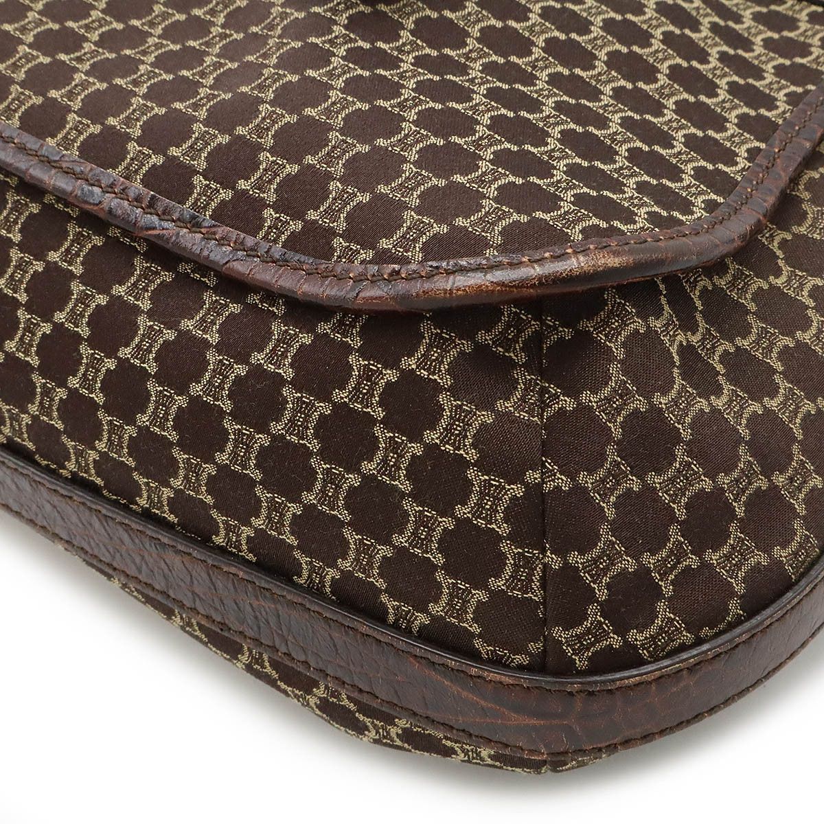 Celine Celine Celine Macadam Satin Canvas Croco Embossed Leather 2way Bag Canvas Shoulder Bag Size ONE SIZE - 3 Thumbnail
