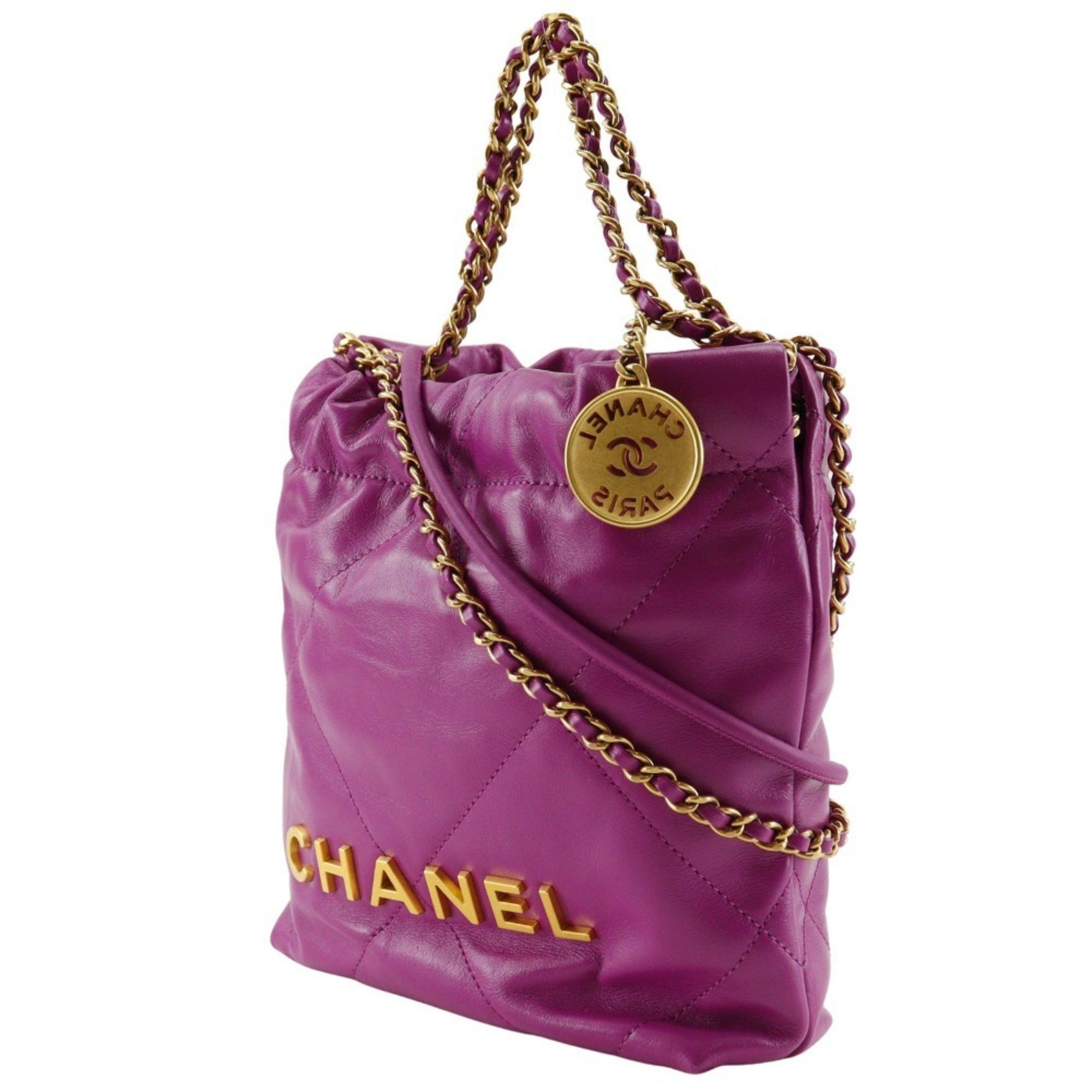 Chanel CHANEL 22 Shoulder Bag Handbag AS3980 Calfskin Purple 2way Mini Women's Size ONE SIZE - 2 Thumbnail