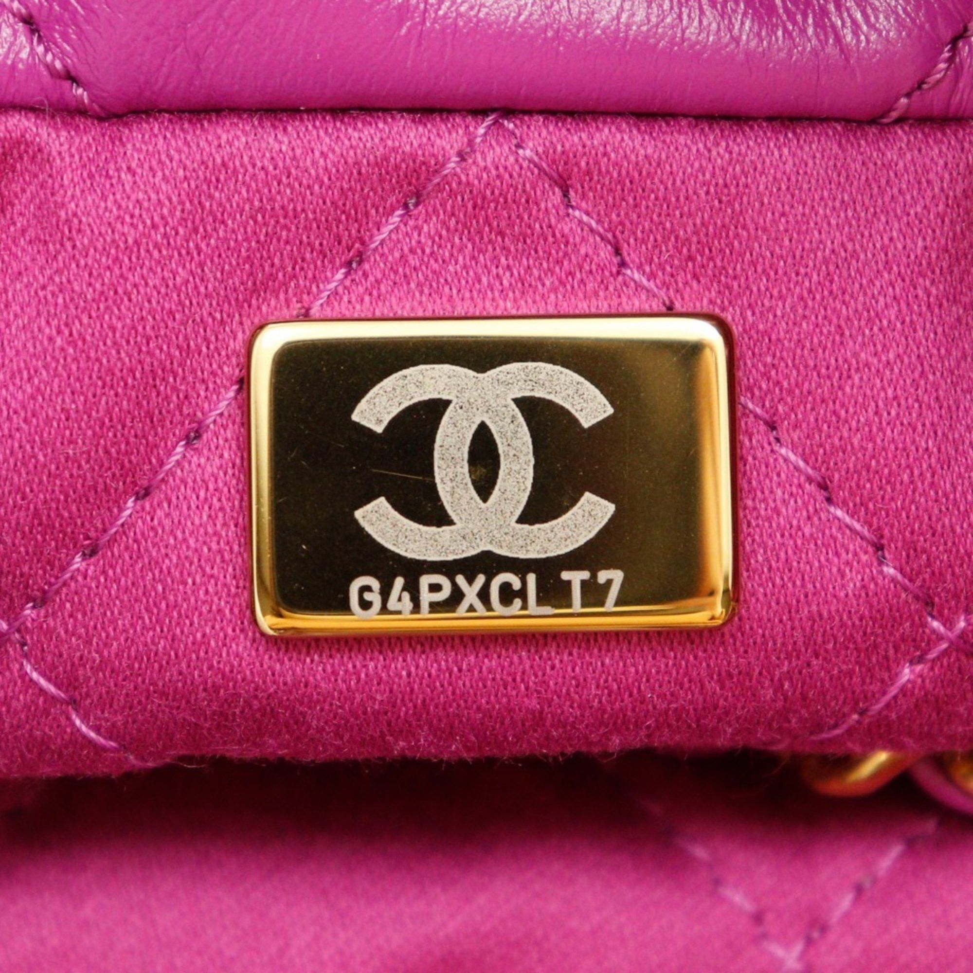 Chanel CHANEL 22 Shoulder Bag Handbag AS3980 Calfskin Purple 2way Mini Women's Size ONE SIZE - 9 Thumbnail