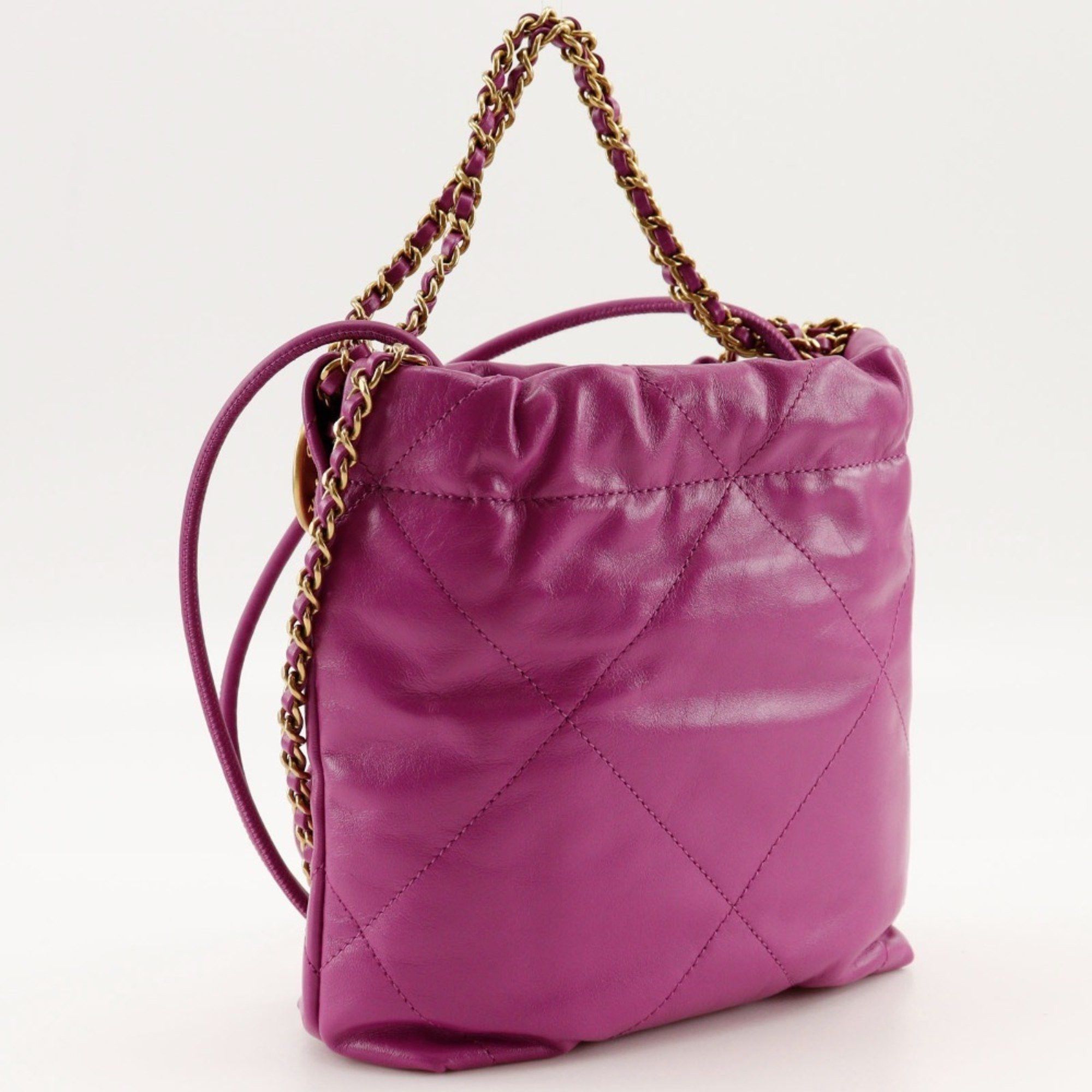 Chanel CHANEL 22 Shoulder Bag Handbag AS3980 Calfskin Purple 2way Mini Women's Size ONE SIZE - 3 Thumbnail