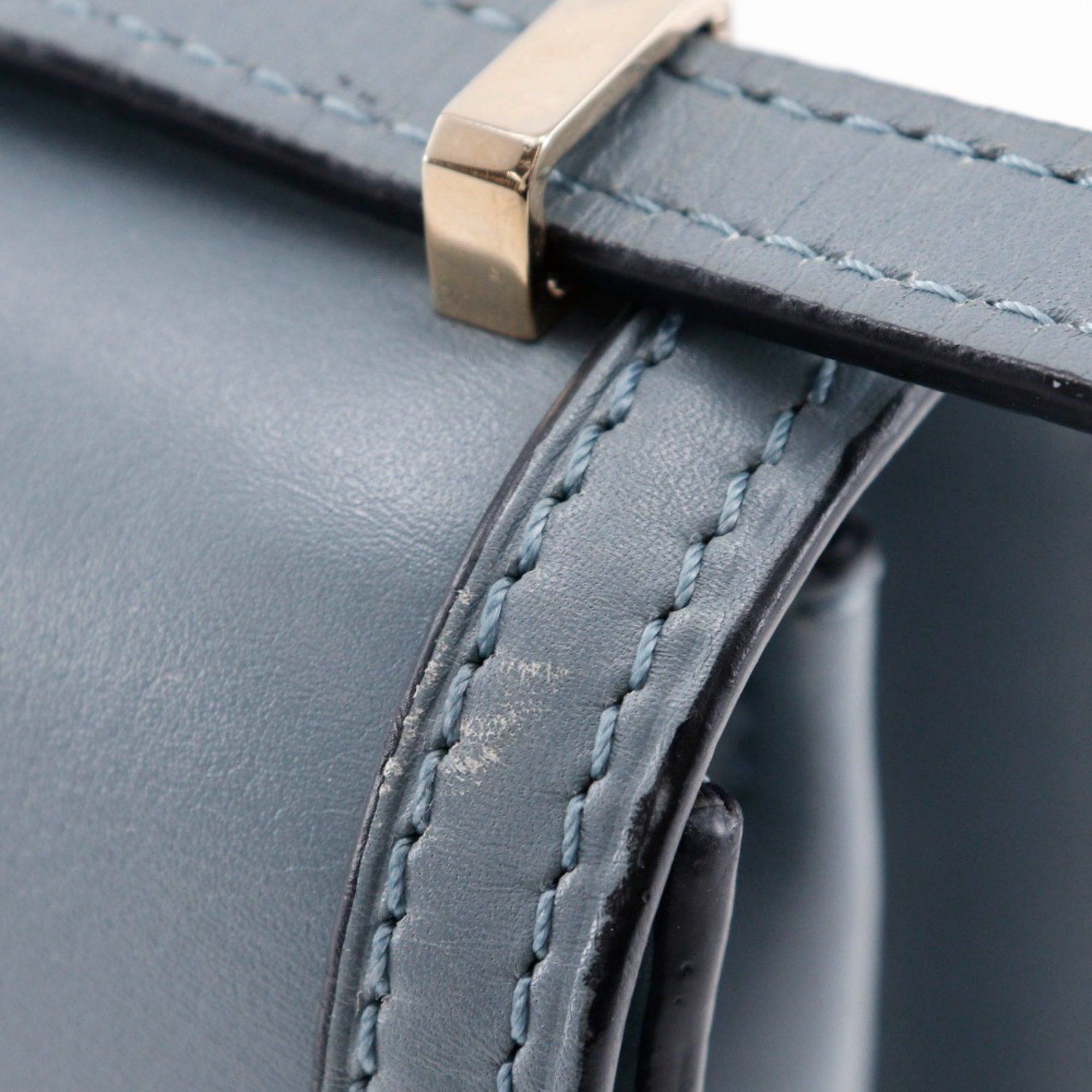 Loewe LOEWE Barcelona Shoulder Bag Small Calf Stone Blue Light Flap Women's Size ONE SIZE - 14 Thumbnail
