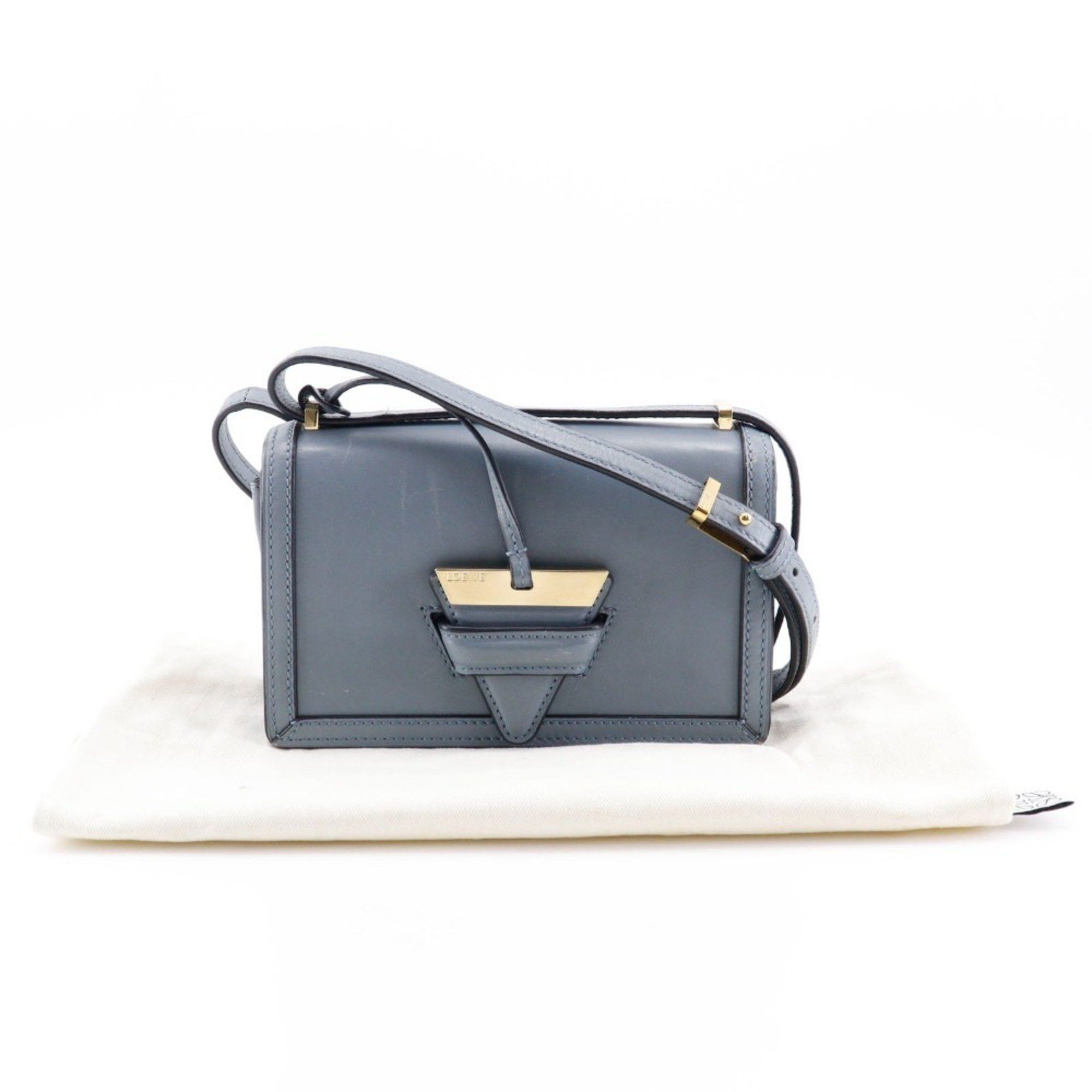 Loewe LOEWE Barcelona Shoulder Bag Small Calf Stone Blue Light Flap Women's Size ONE SIZE - 20 Thumbnail