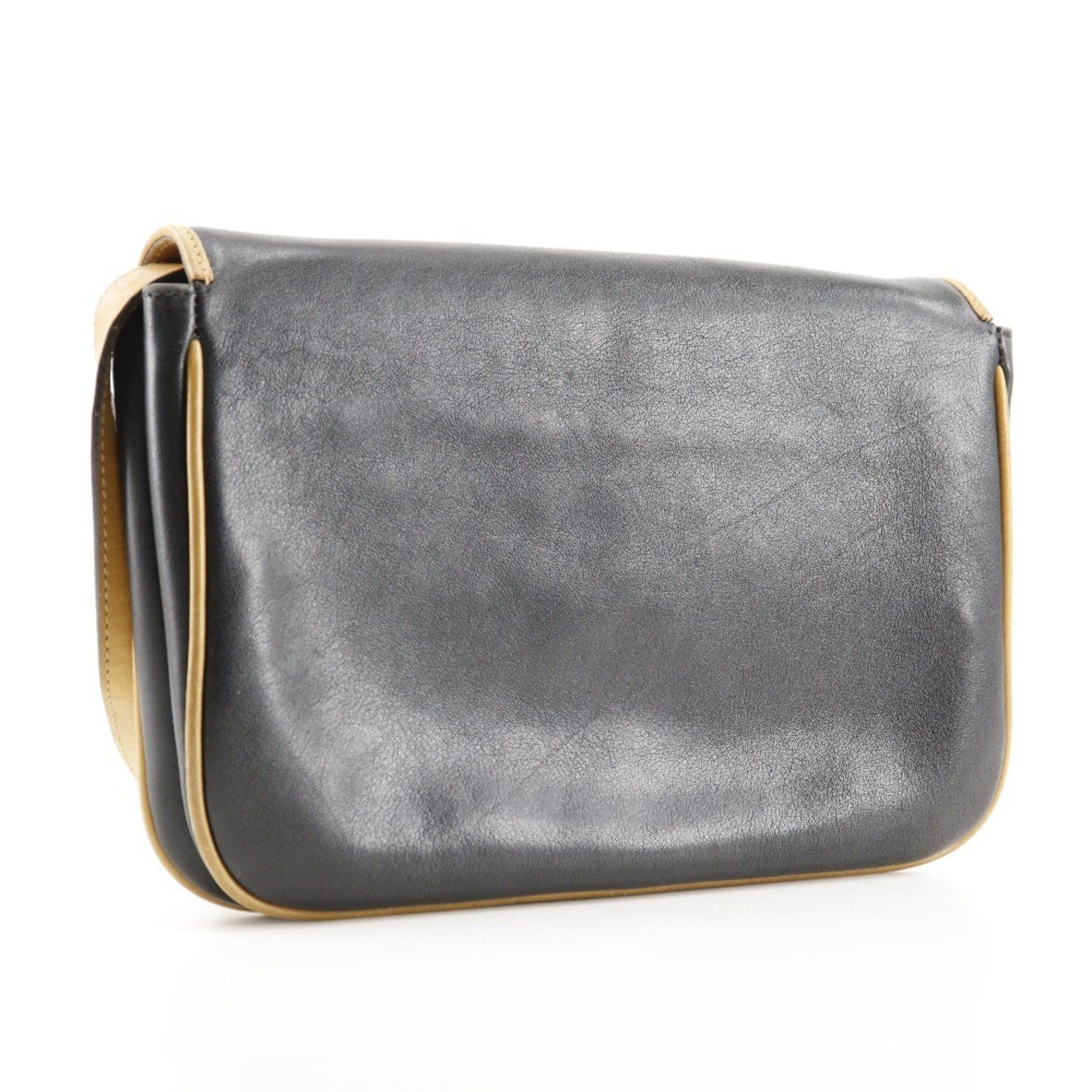 Celine CELINE Old Celine Shoulder Bag Clutch Calf Black A5 Snap Button Women's Size ONE SIZE - 3 Thumbnail