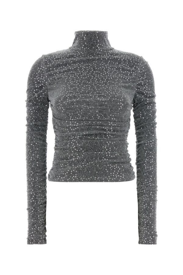 Dolce & Gabbana Silver Jersey Top Size S / US 4 / IT 40 - 3 Thumbnail