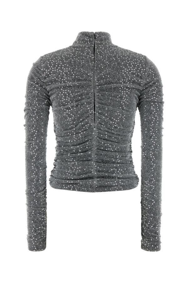 Dolce & Gabbana Silver Jersey Top Size S / US 4 / IT 40 - 4 Thumbnail