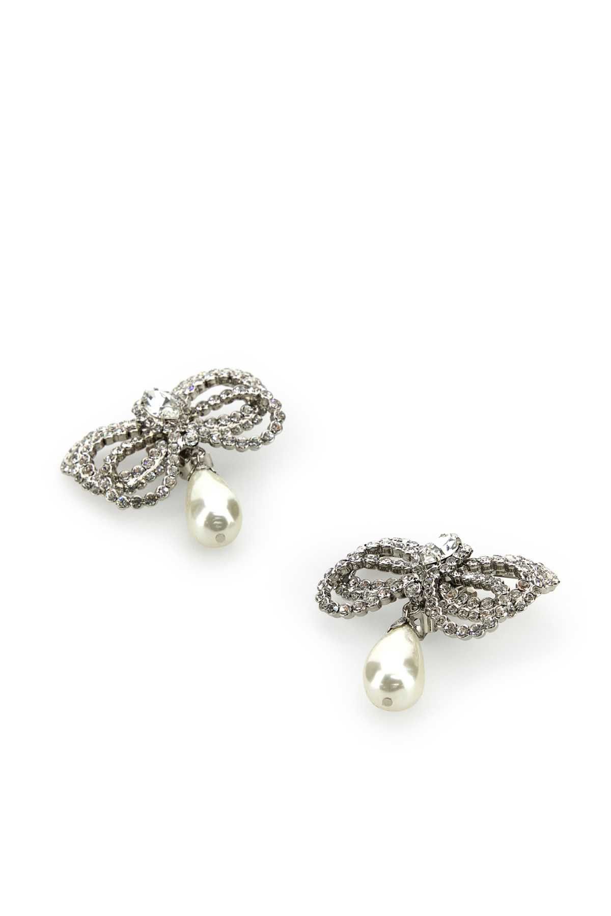 Alessandra Rich Embellished Metal Earrings Size ONE SIZE - 2 Thumbnail
