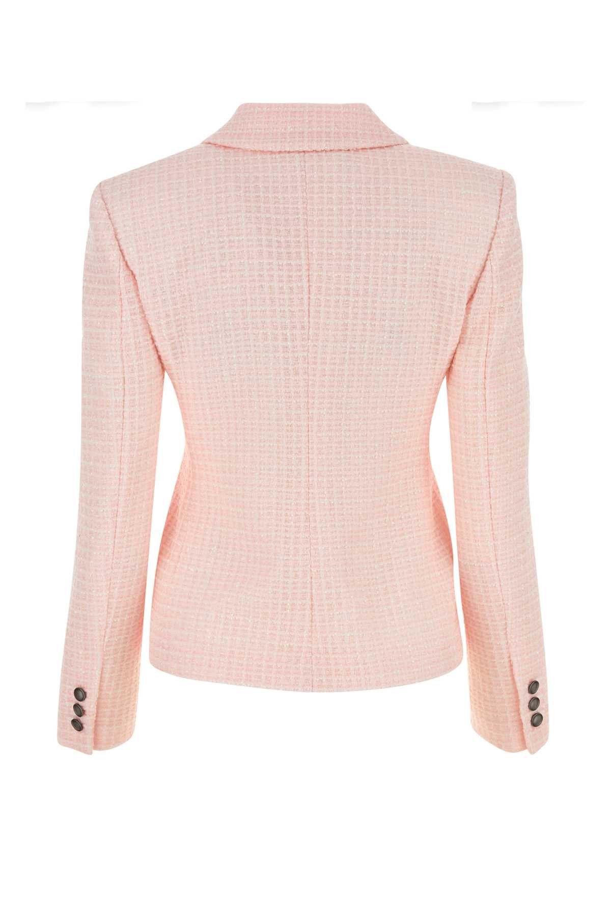 Alessandra Rich Light Pink Tweed Blazer Size S / US 4 / IT 40 - 2 Thumbnail