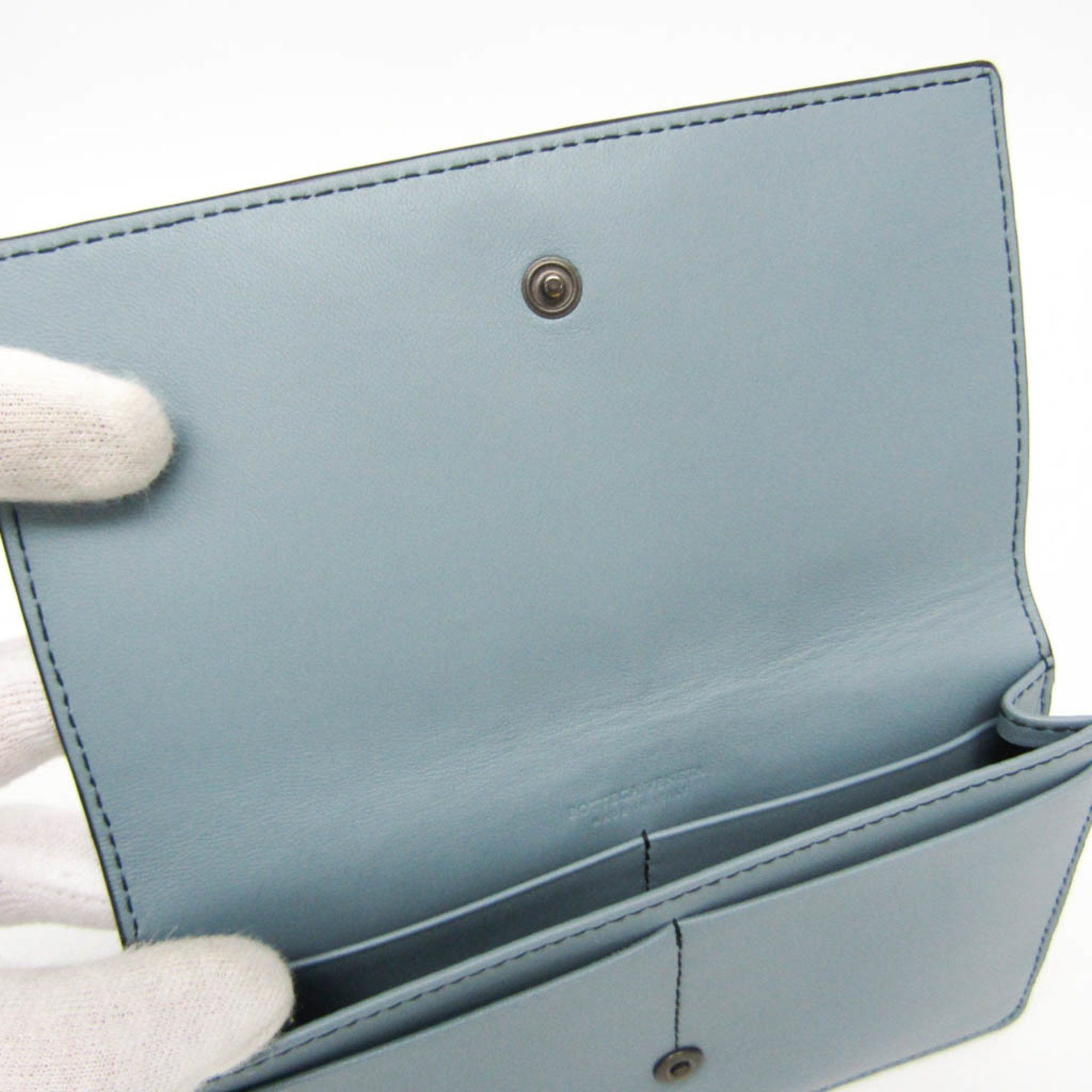 Bottega Veneta Bottega Veneta Intrecciato Leather Card Case Black,Light Blue Gray Size ONE SIZE - 9 Thumbnail