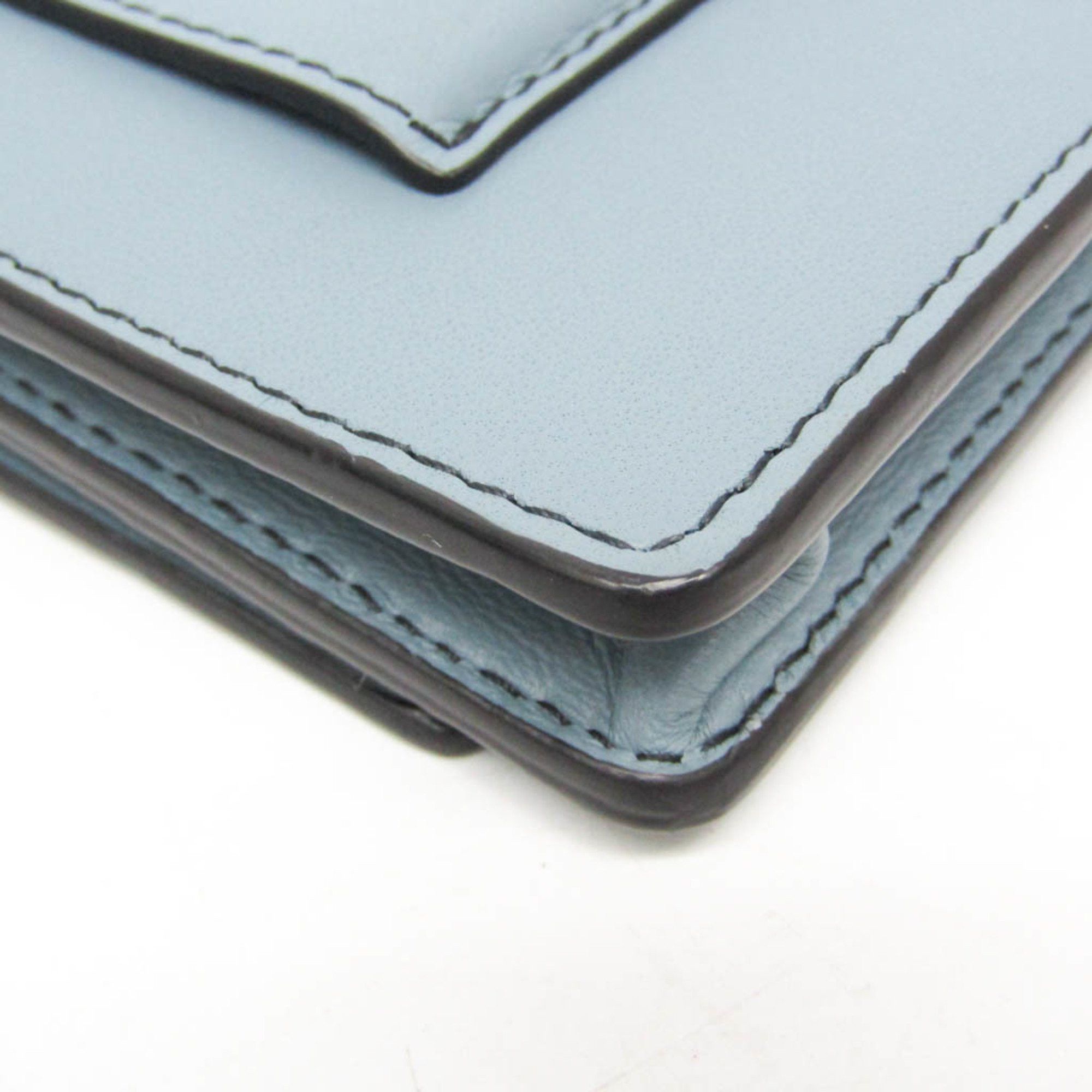 Bottega Veneta Bottega Veneta Intrecciato Leather Card Case Black,Light Blue Gray Size ONE SIZE - 5 Thumbnail