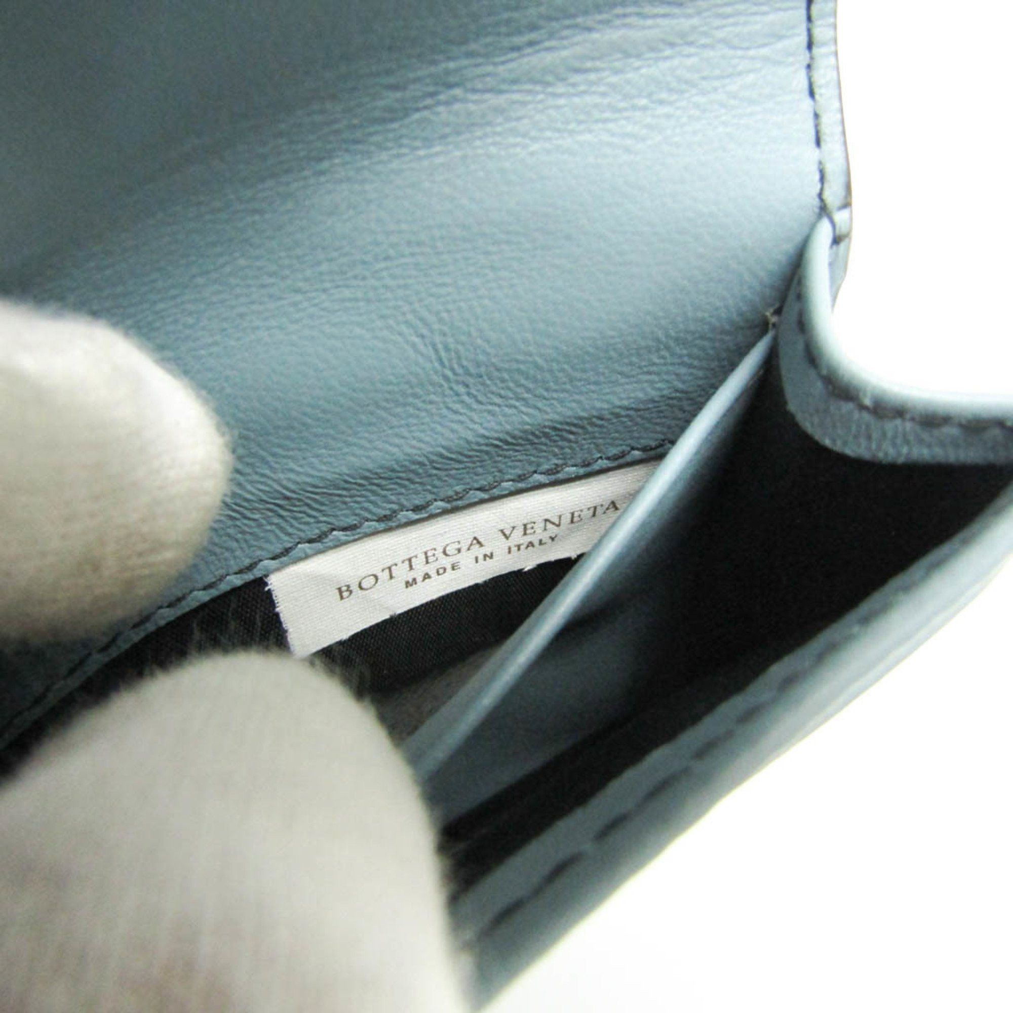 Bottega Veneta Bottega Veneta Intrecciato Leather Card Case Black,Light Blue Gray Size ONE SIZE - 12 Thumbnail