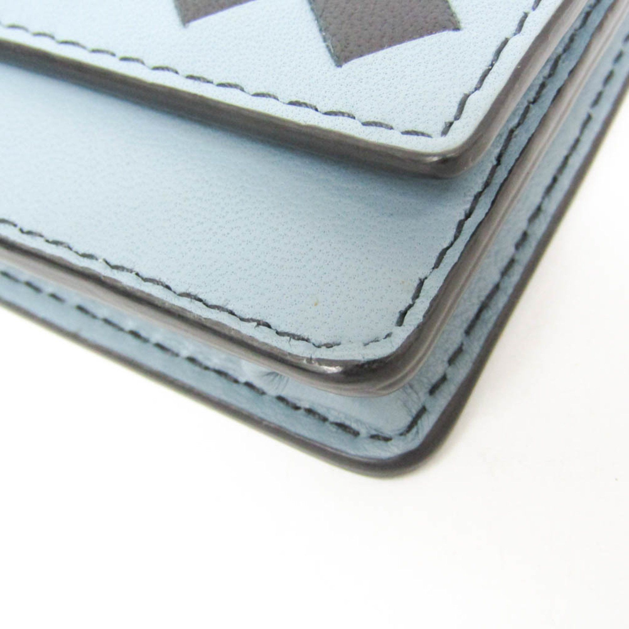 Bottega Veneta Bottega Veneta Intrecciato Leather Card Case Black,Light Blue Gray Size ONE SIZE - 6 Thumbnail