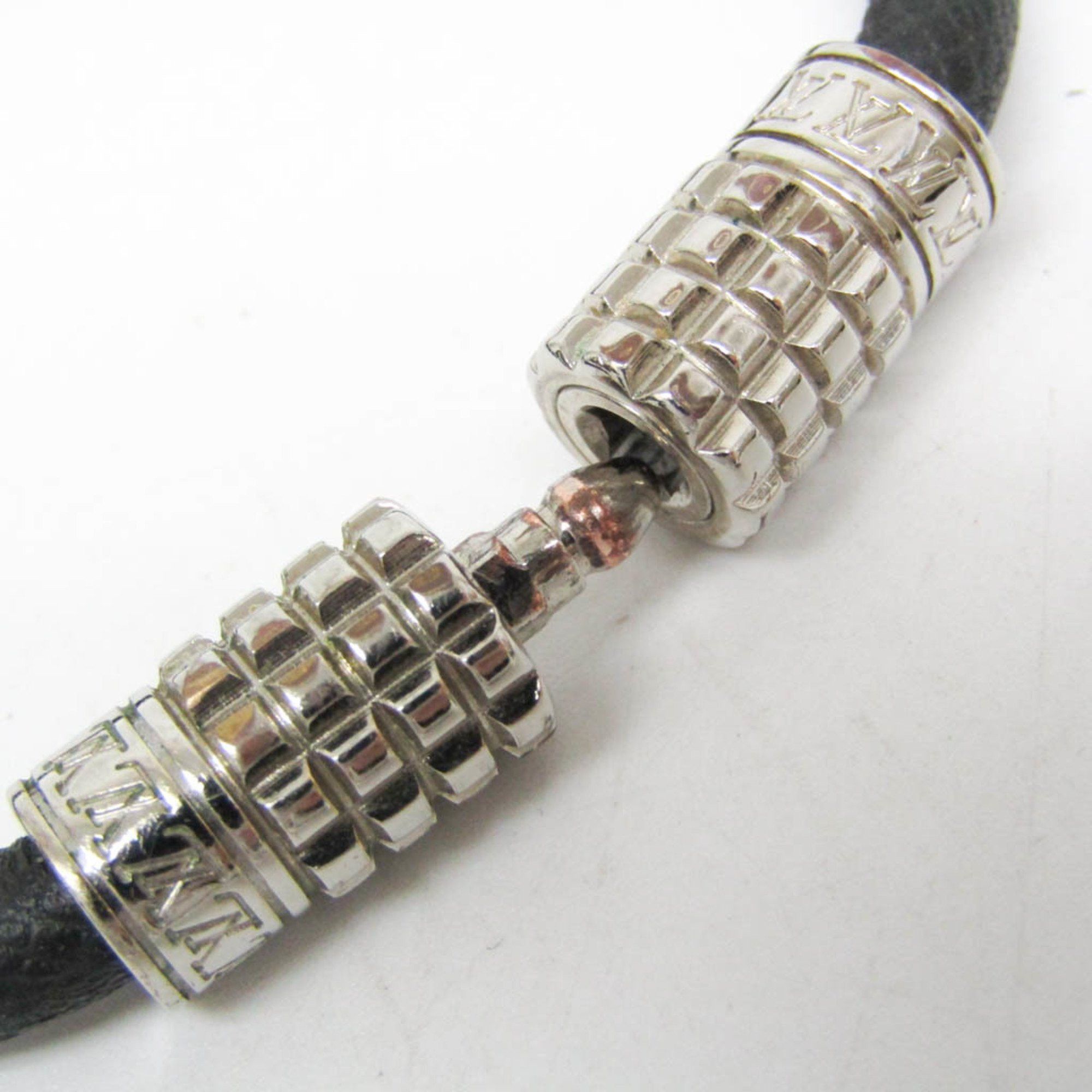Louis Vuitton Louis Vuitton Taiga Bracelet Digit M6629E Leather Bangle Ardoise,Silver Size ONE SIZE - 3 Thumbnail
