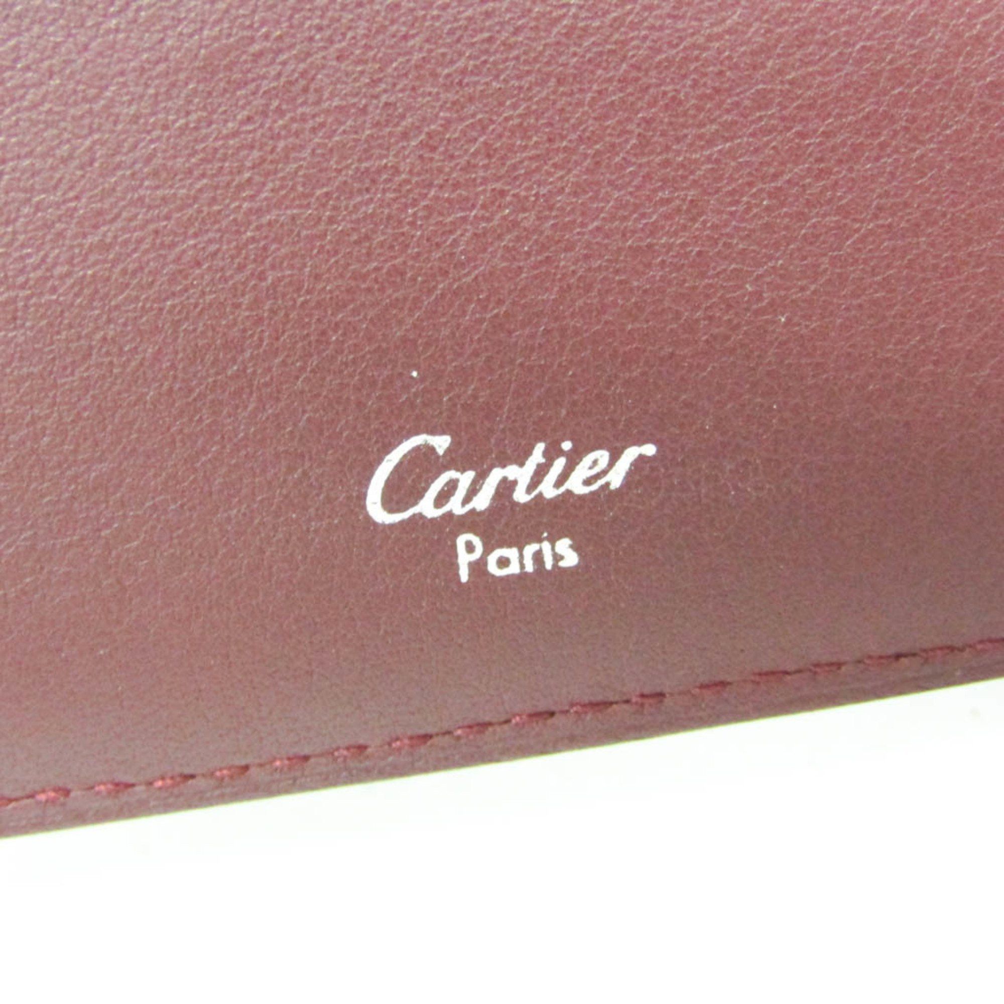 Cartier Cartier Must L3000594 Men,Women Calfskin Wallet (bi-fold) Bordeaux,Silver Size ONE SIZE - 9 Thumbnail