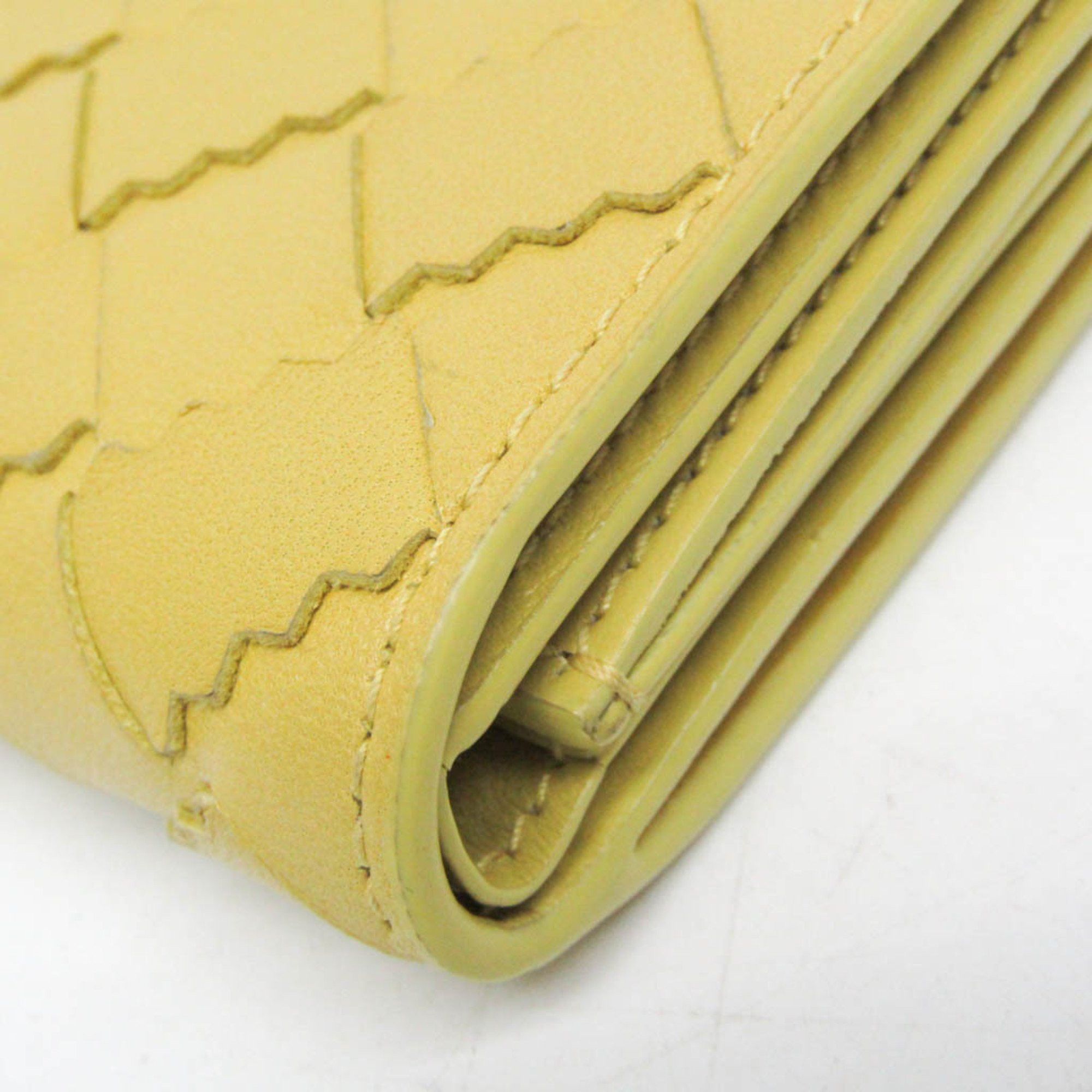 Bottega Veneta Bottega Veneta Intrecciato Zigzag 629563 Women's Leather Wallet (tri-fold) Yellow Size ONE SIZE - 6 Thumbnail