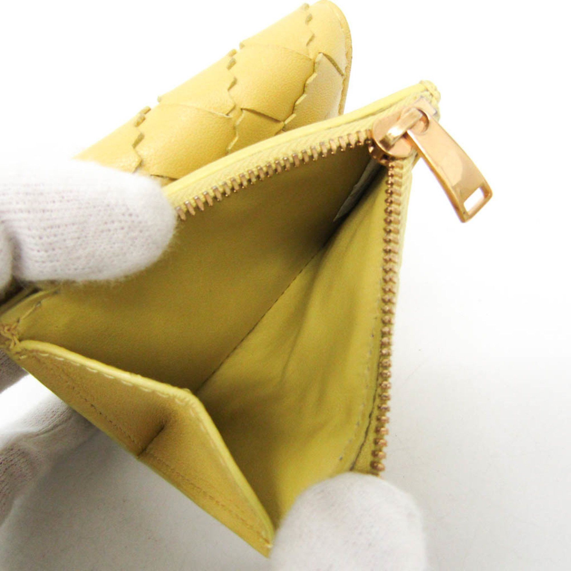 Bottega Veneta Bottega Veneta Intrecciato Zigzag 629563 Women's Leather Wallet (tri-fold) Yellow Size ONE SIZE - 11 Thumbnail