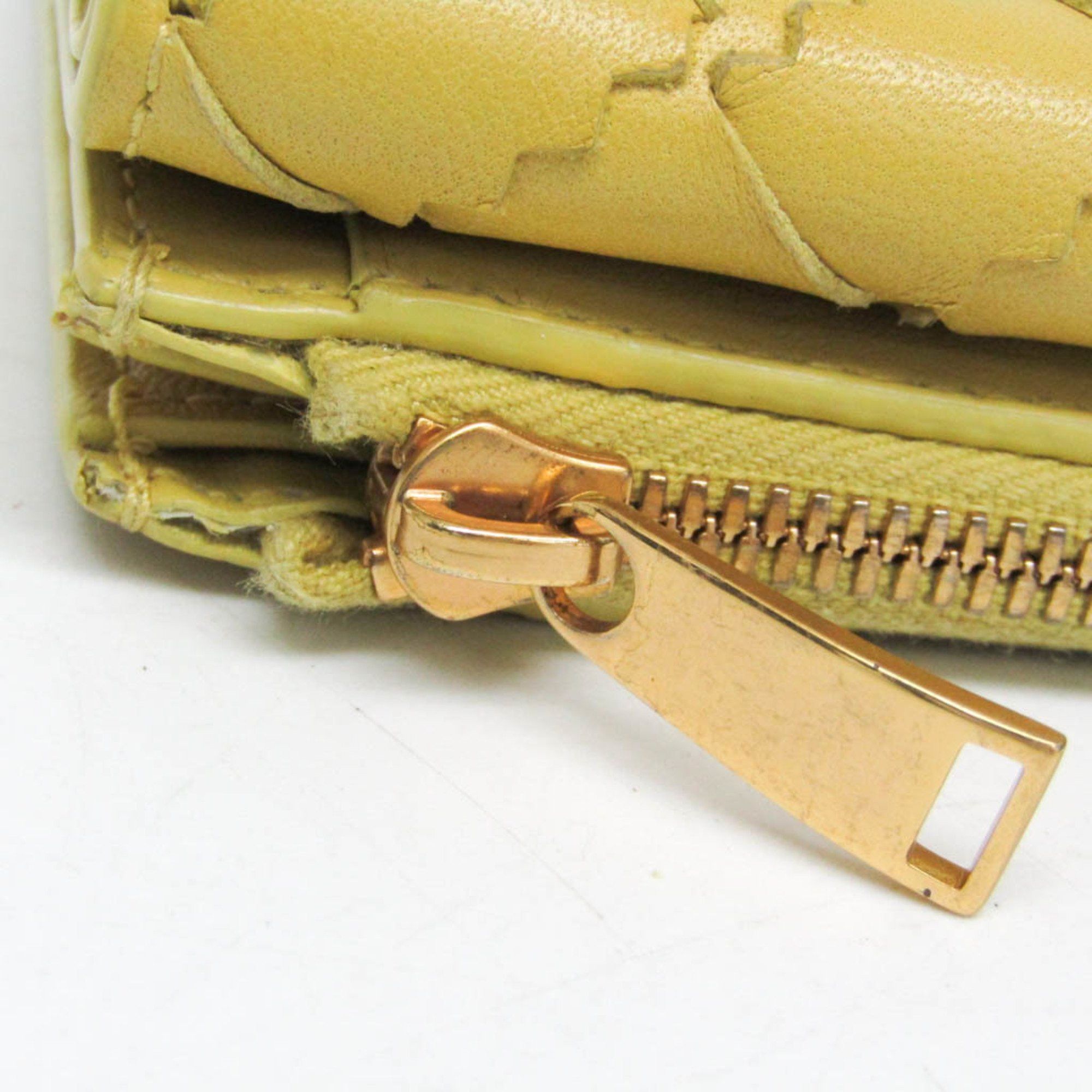 Bottega Veneta Bottega Veneta Intrecciato Zigzag 629563 Women's Leather Wallet (tri-fold) Yellow Size ONE SIZE - 9 Thumbnail