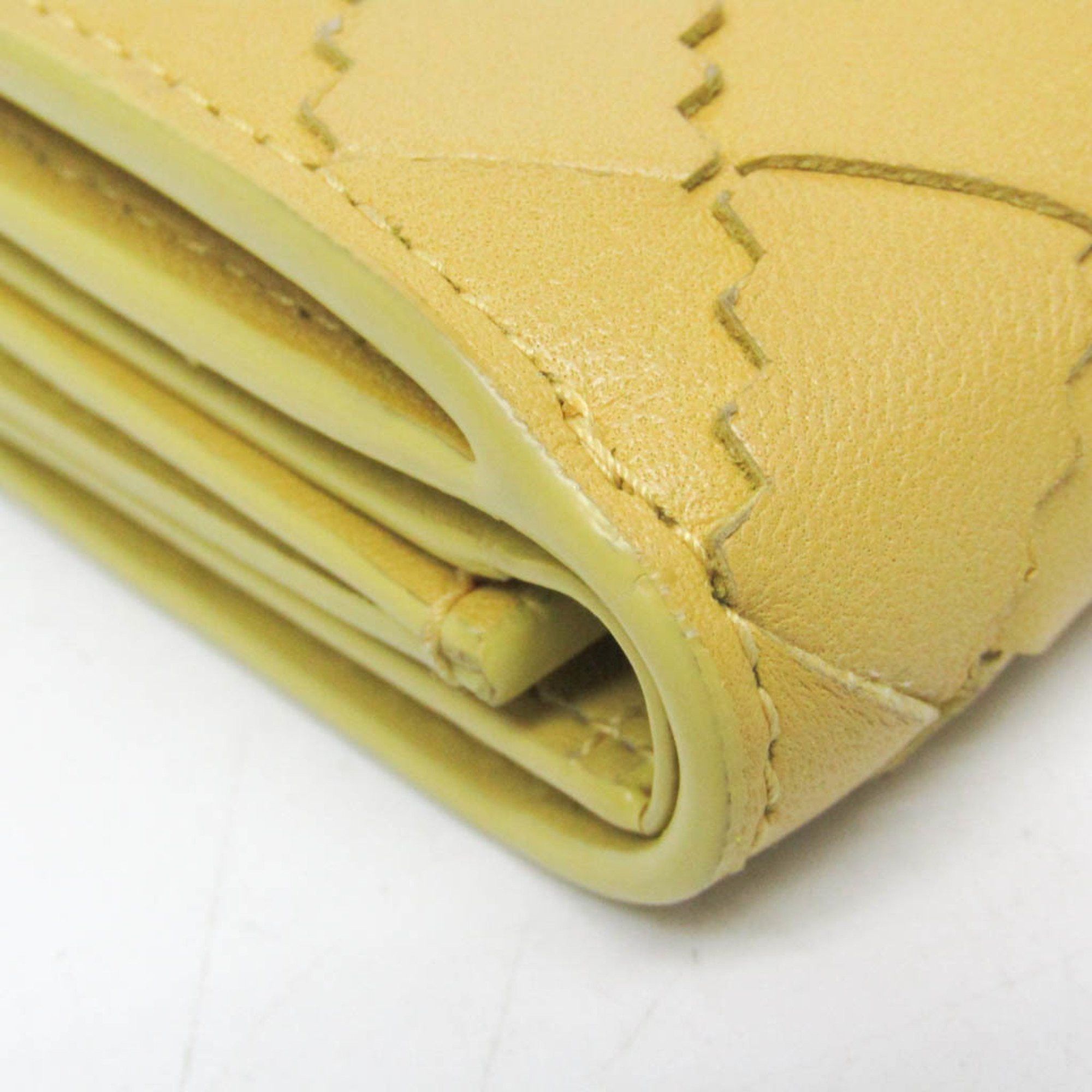 Bottega Veneta Bottega Veneta Intrecciato Zigzag 629563 Women's Leather Wallet (tri-fold) Yellow Size ONE SIZE - 5 Thumbnail