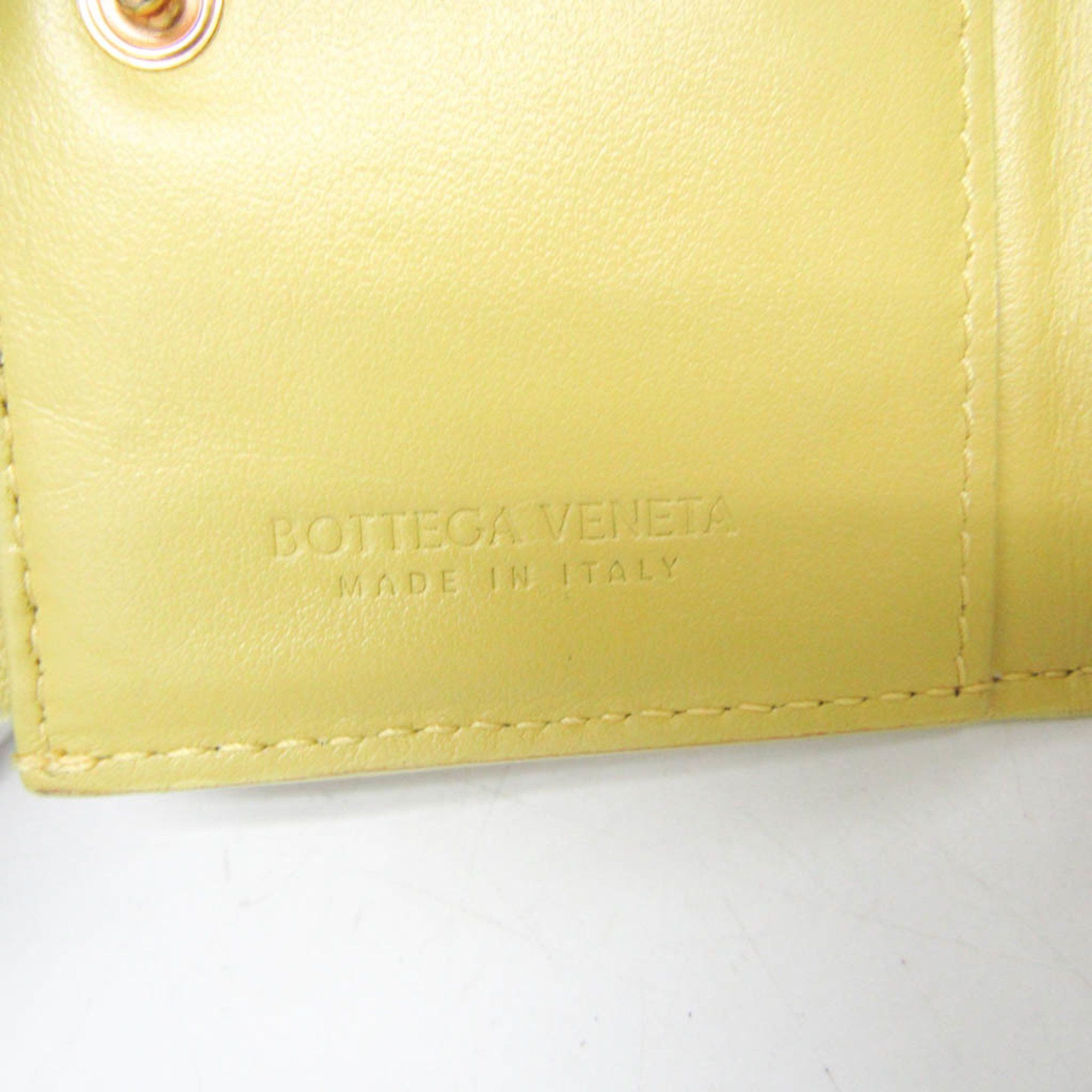 Bottega Veneta Bottega Veneta Intrecciato Zigzag 629563 Women's Leather Wallet (tri-fold) Yellow Size ONE SIZE - 12 Thumbnail