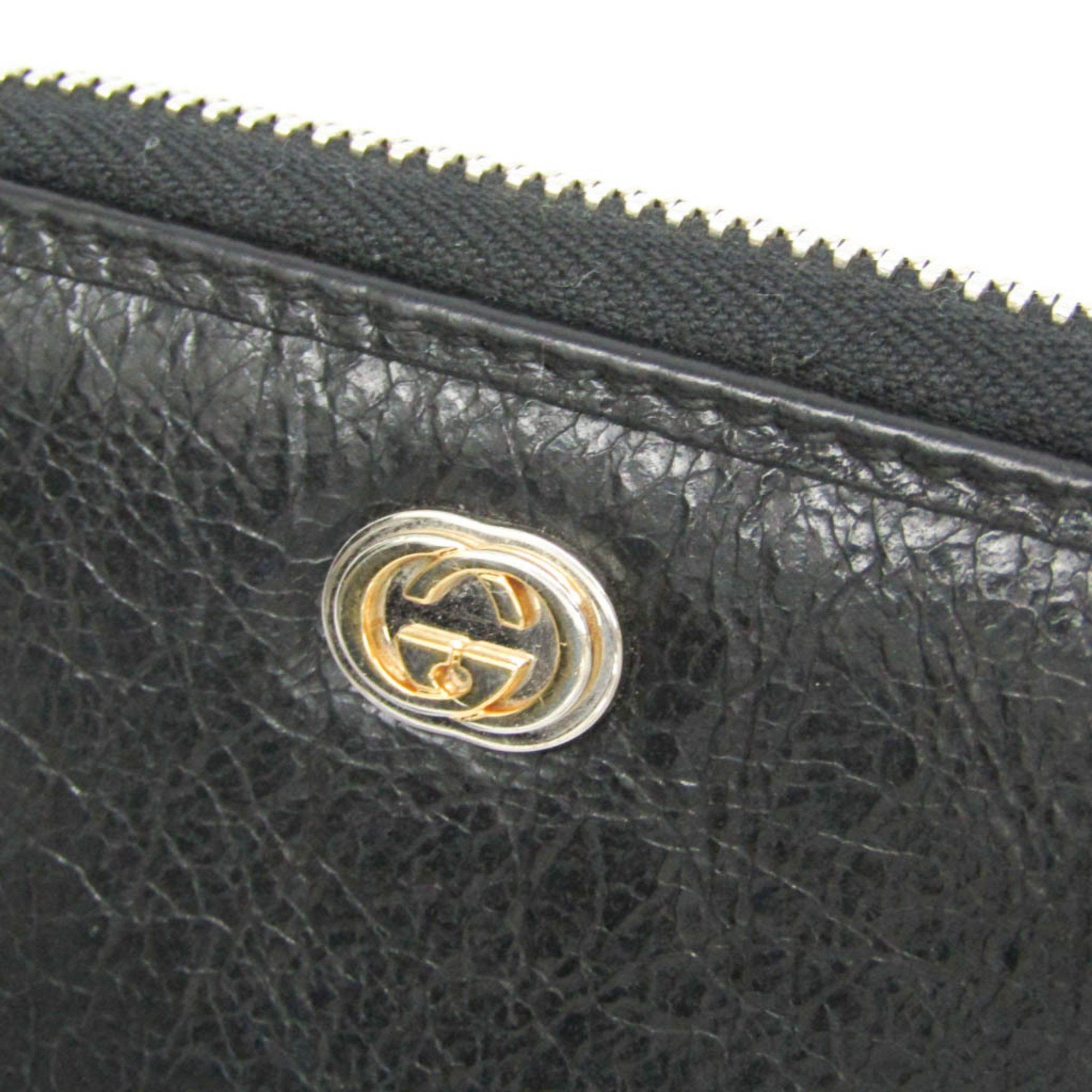 Gucci Gucci Interlocking G Coin Case 581530 Leather Card Case Black Size ONE SIZE - 7 Thumbnail