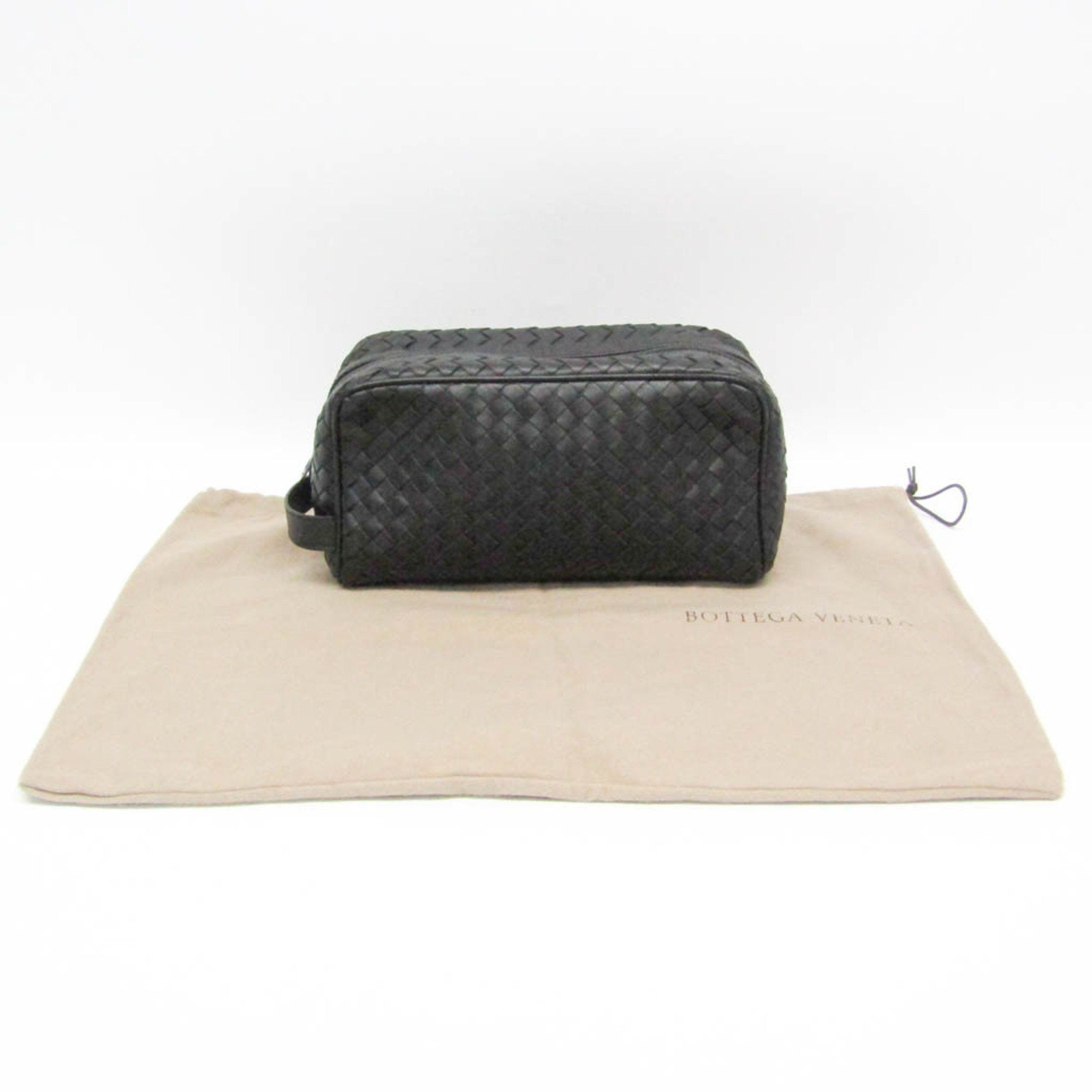 Bottega Veneta Bottega Veneta Intrecciato 174361 Men's Leather Clutch Bag Black Size ONE SIZE - 2 Thumbnail