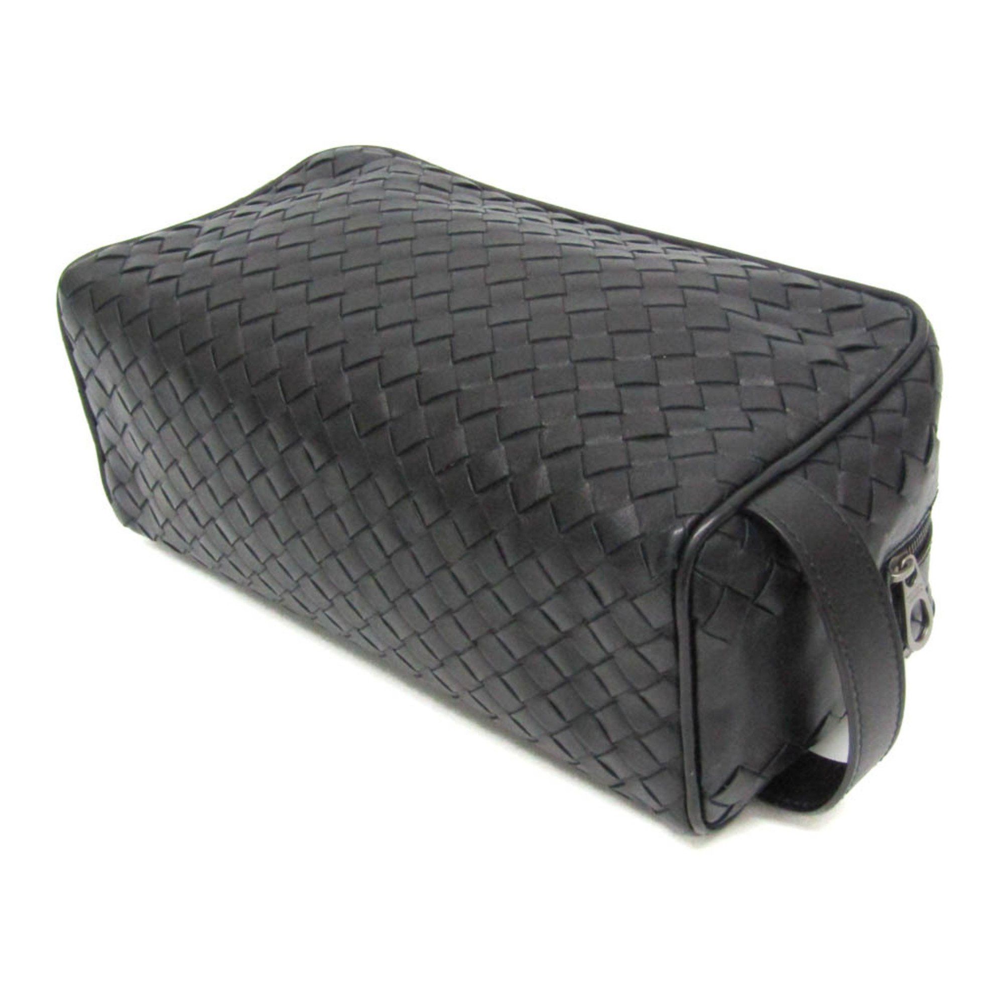 Bottega Veneta Bottega Veneta Intrecciato 174361 Men's Leather Clutch Bag Black Size ONE SIZE - 3 Thumbnail