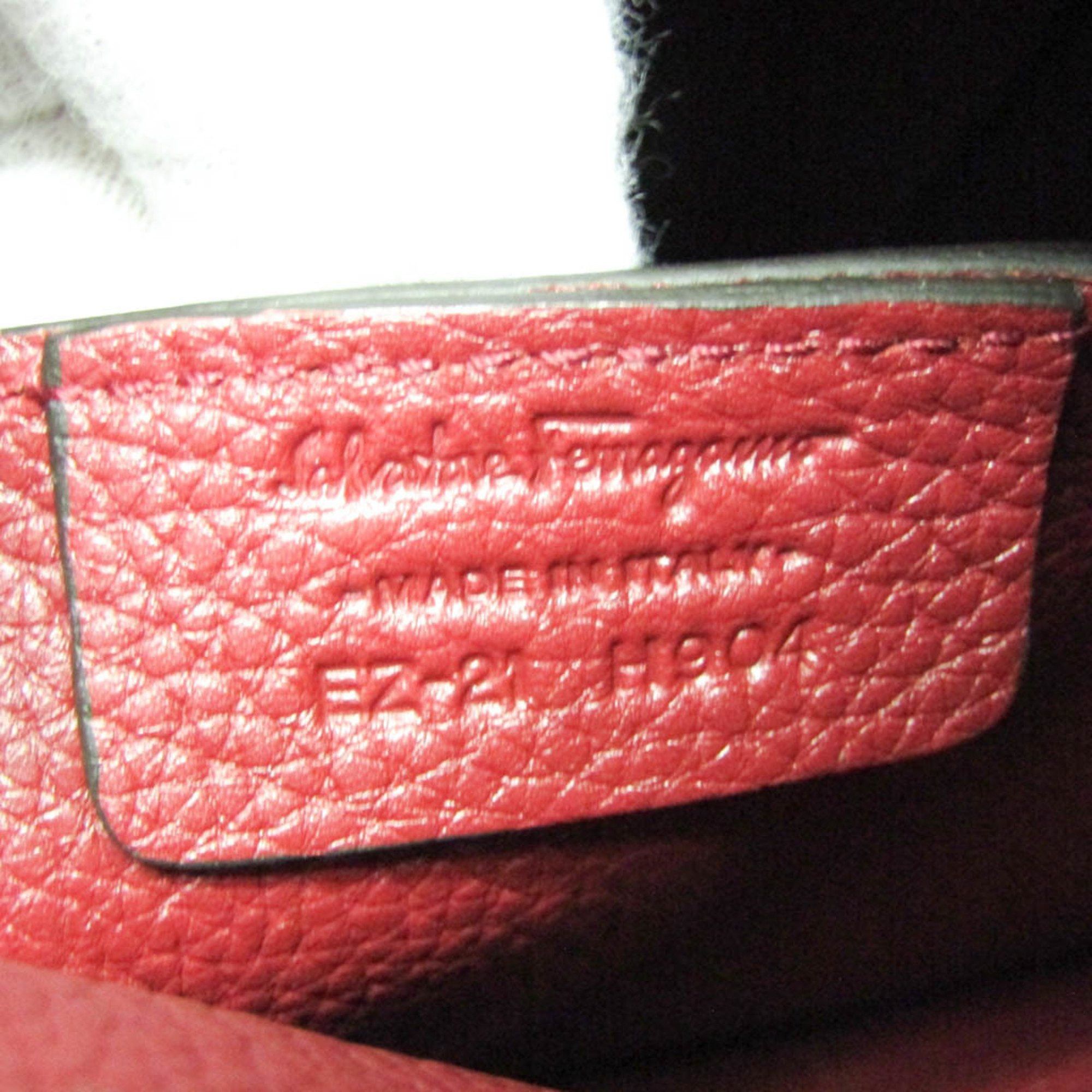 Salvatore Ferragamo Salvatore Ferragamo Gancini EZ-21 H904 Women's Leather Shoulder Bag Bordeaux Size ONE SIZE - 13 Thumbnail