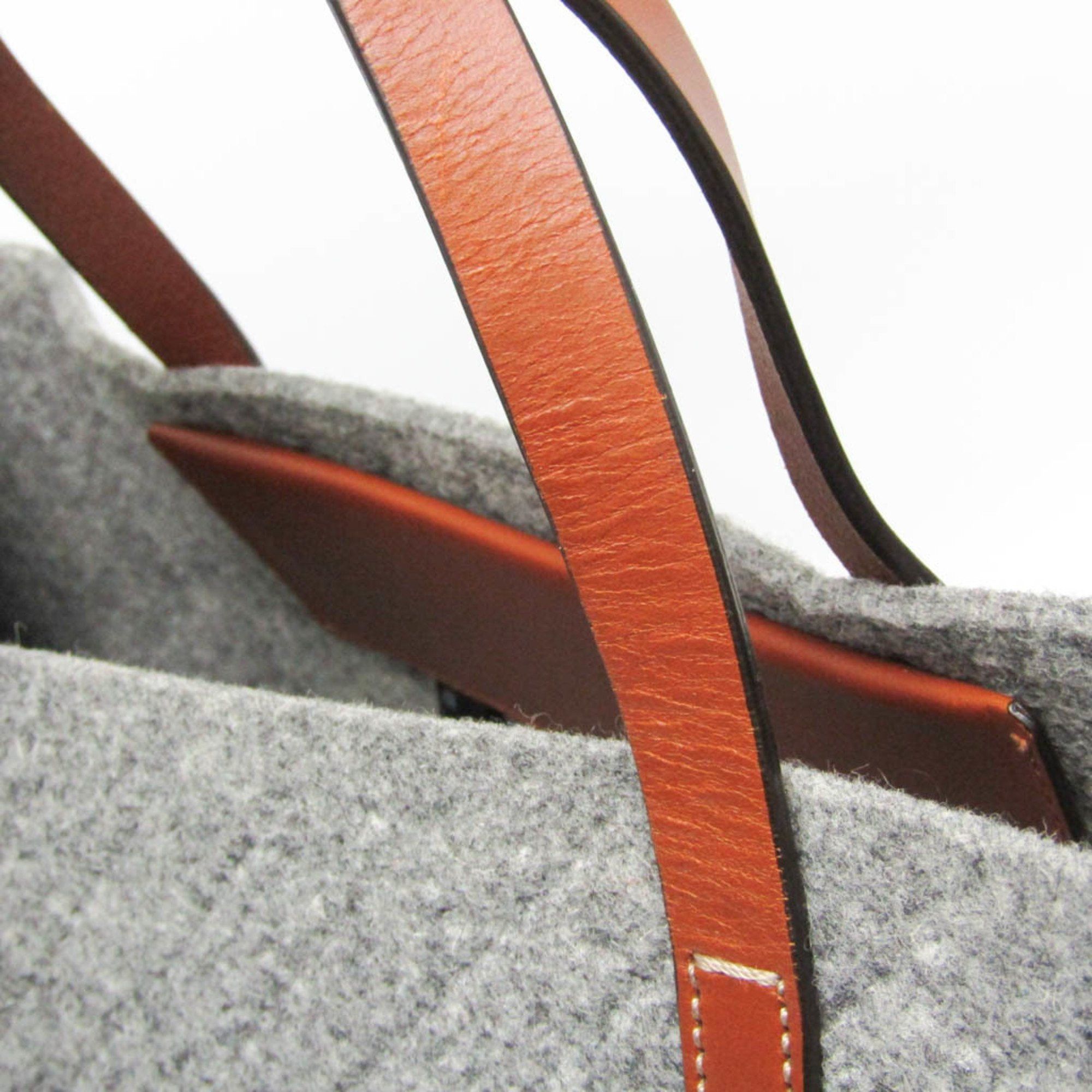 Gucci Gucci 295266 Men,Women Leather,Felt Tote Bag Brown,Gray Size ONE SIZE - 8 Thumbnail