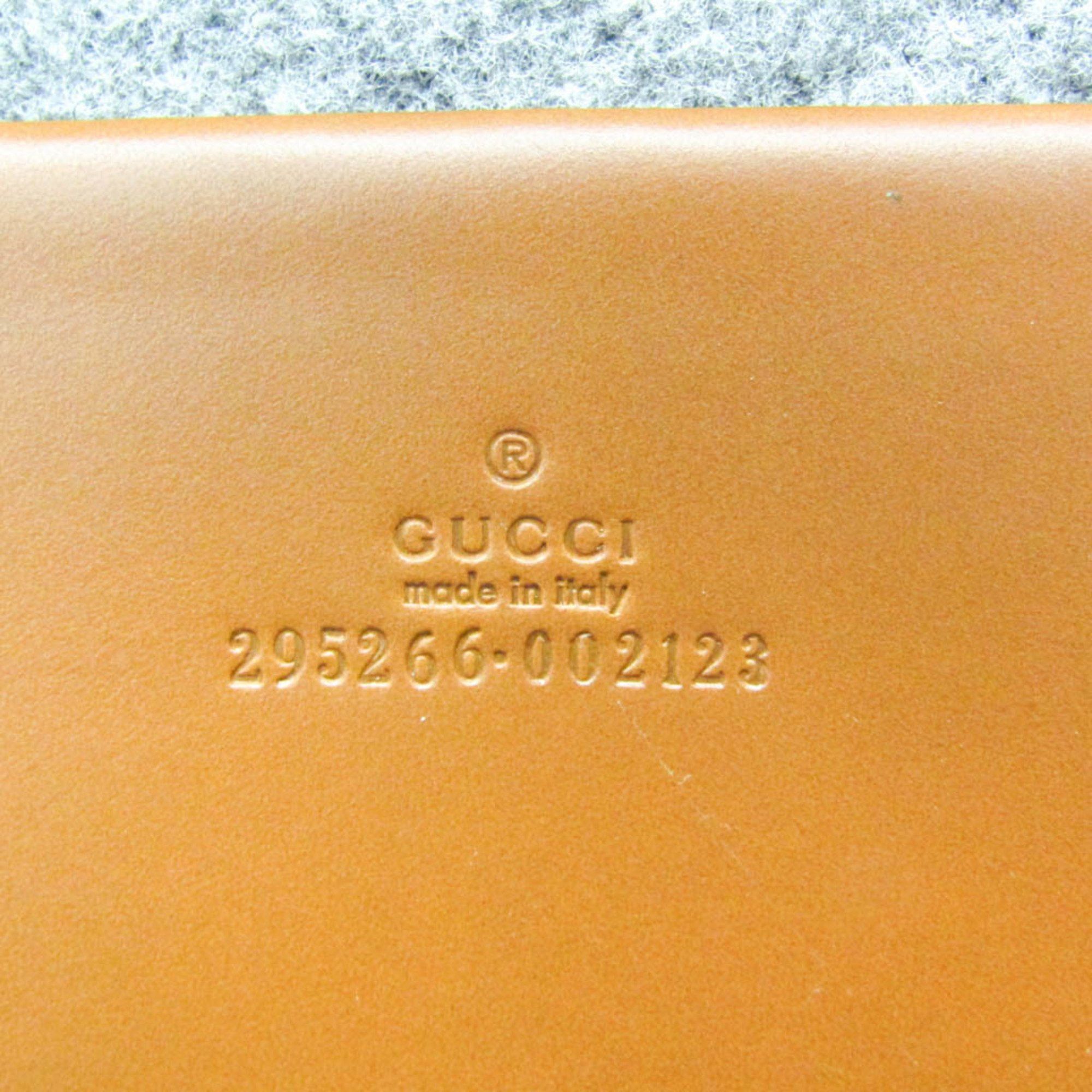 Gucci Gucci 295266 Men,Women Leather,Felt Tote Bag Brown,Gray Size ONE SIZE - 11 Thumbnail