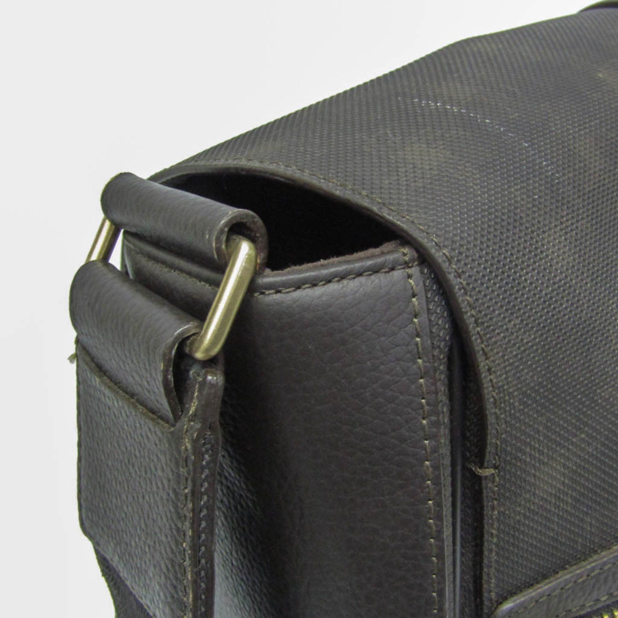 Alfred Dunhill Dunhill Men's Leather,PVC Shoulder Bag Dark Brown Size ONE SIZE - 9 Thumbnail