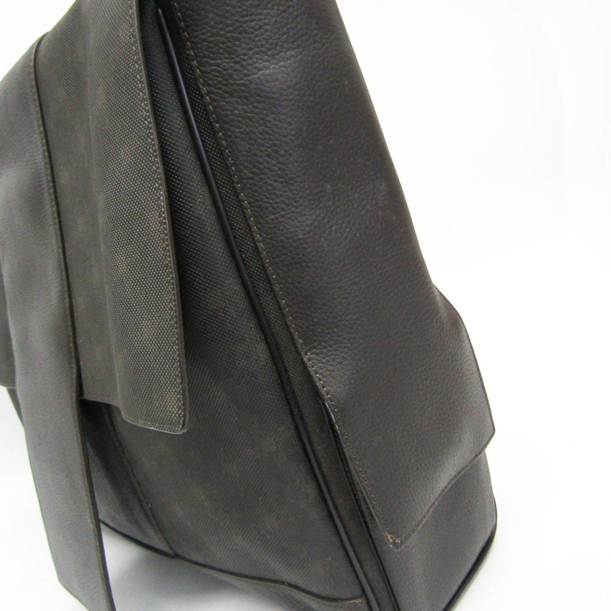 Alfred Dunhill Dunhill Men's Leather,PVC Shoulder Bag Dark Brown Size ONE SIZE - 7 Thumbnail