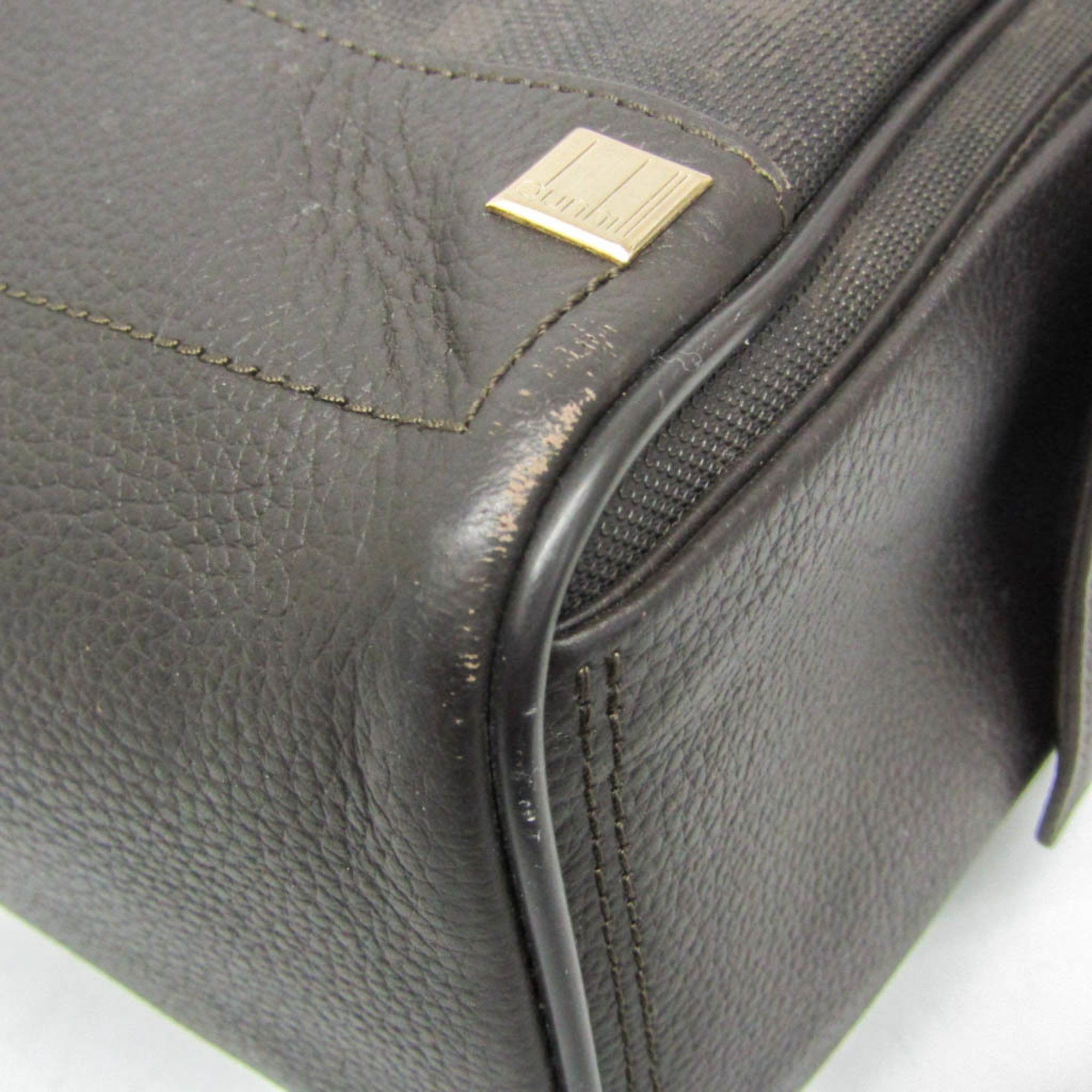 Alfred Dunhill Dunhill Men's Leather,PVC Shoulder Bag Dark Brown Size ONE SIZE - 4 Thumbnail