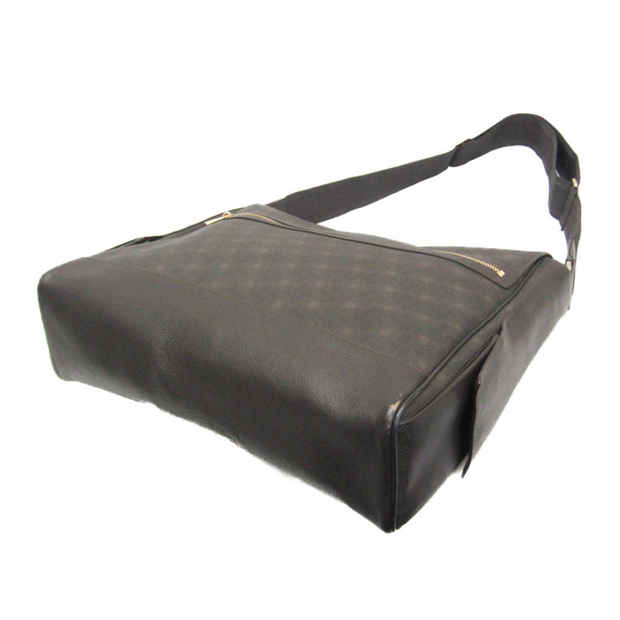 Alfred Dunhill Dunhill Men's Leather,PVC Shoulder Bag Dark Brown Size ONE SIZE - 2 Thumbnail