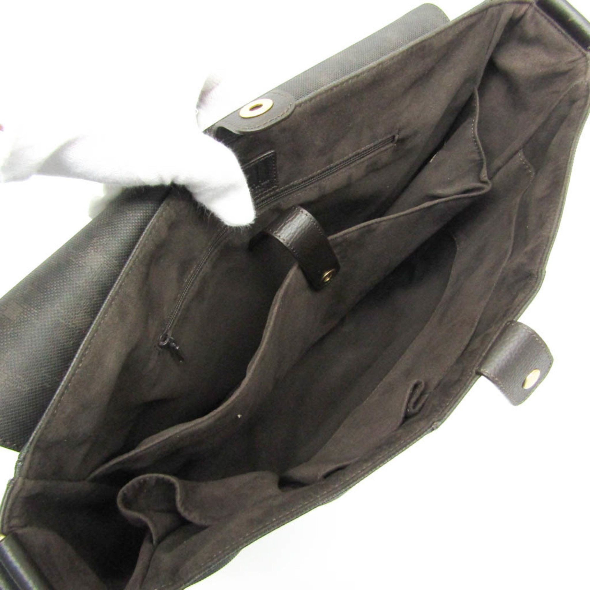 Alfred Dunhill Dunhill Men's Leather,PVC Shoulder Bag Dark Brown Size ONE SIZE - 3 Thumbnail